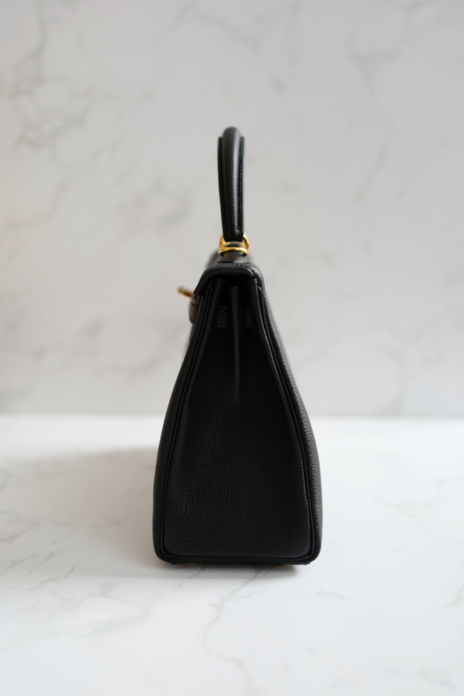BNIB Hermes Kelly 25 Black Togo Retourne Gold HW W 2024 Complete With Receipt