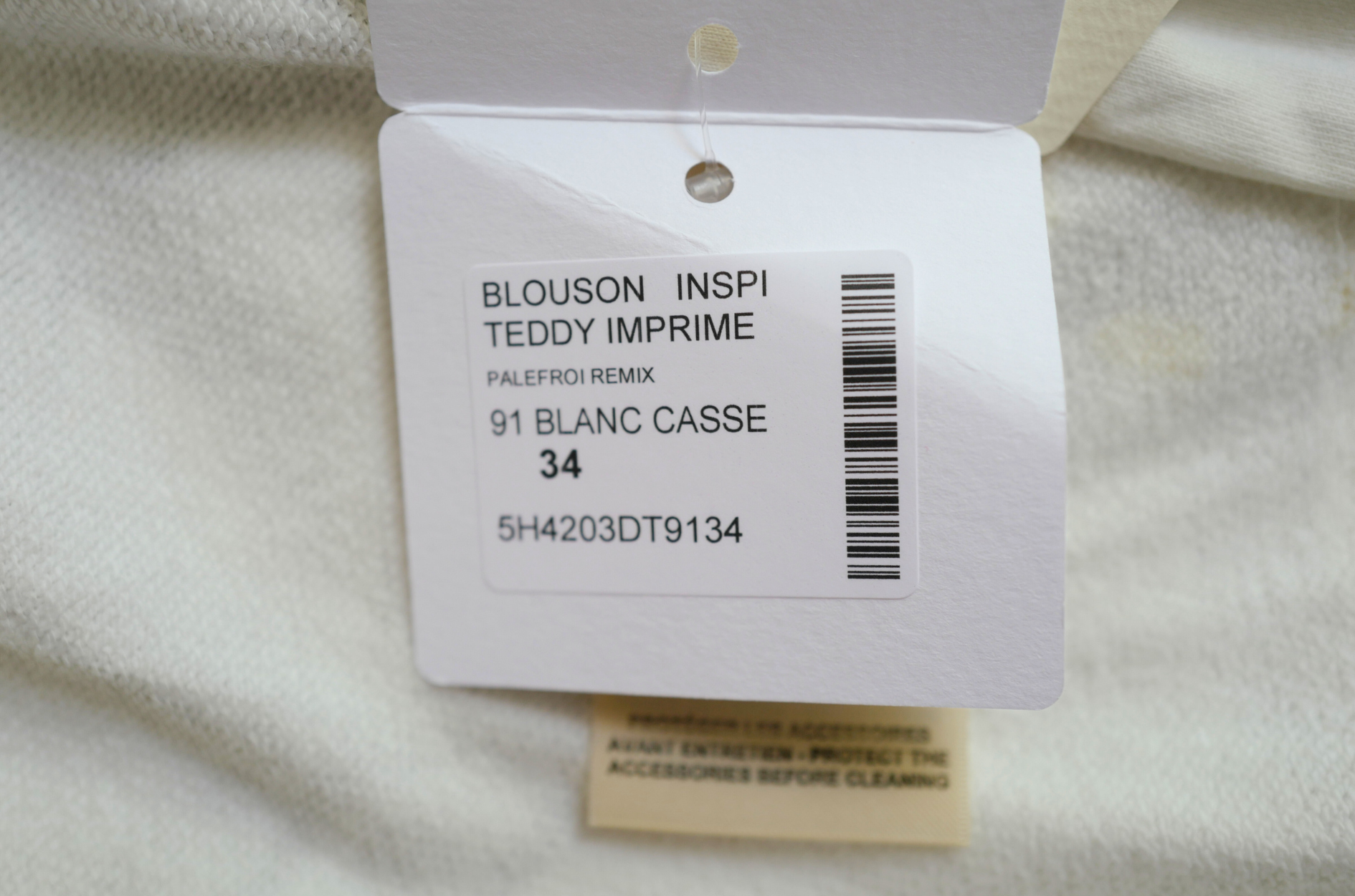 New Hermès Palefroi Remix Varsity Jacket Blanc Cassé White Size 34