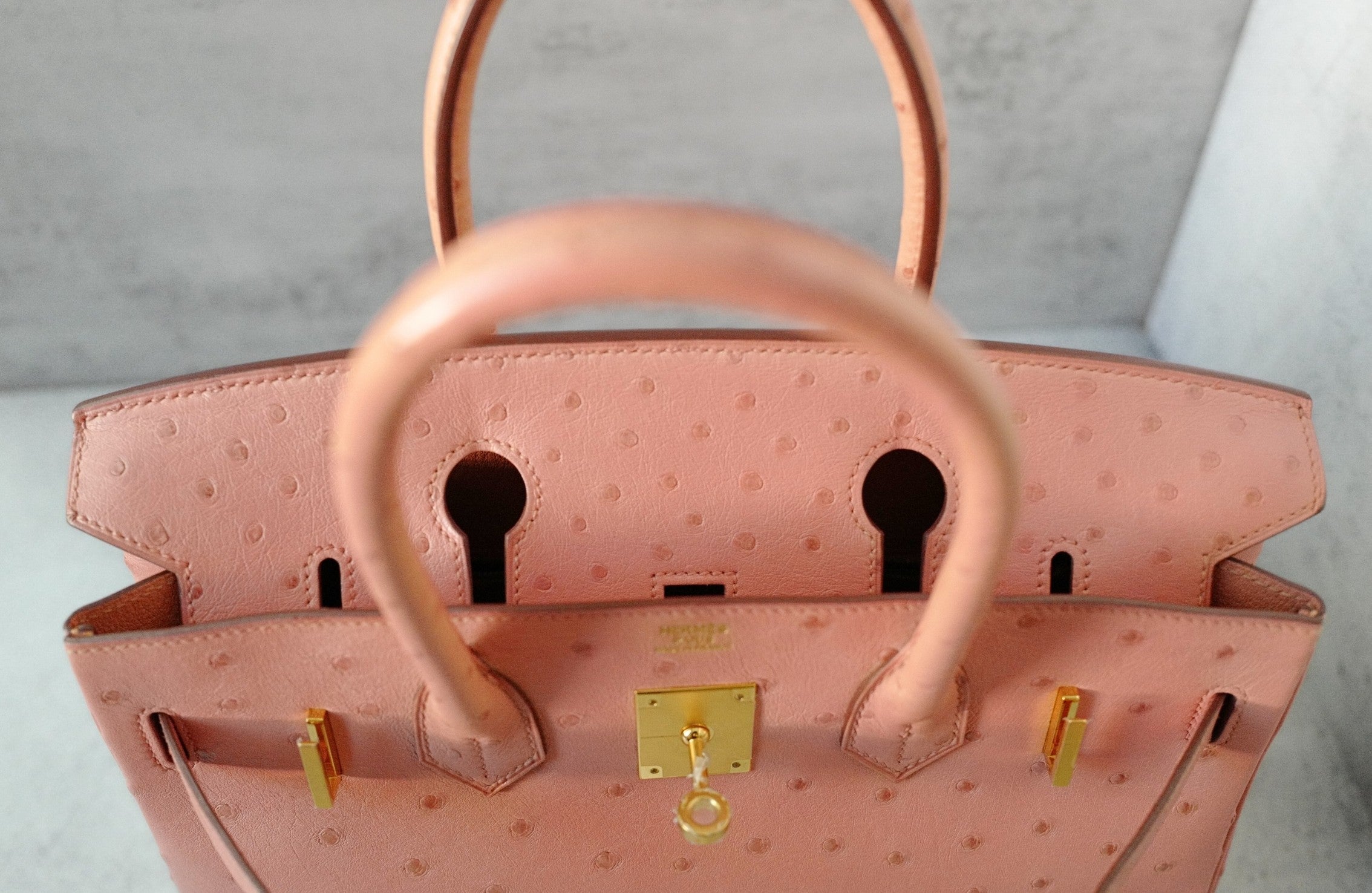 Hermès Birkin 30 Bag in Terre Cuite Ostrich with Gold Tone Hardware
