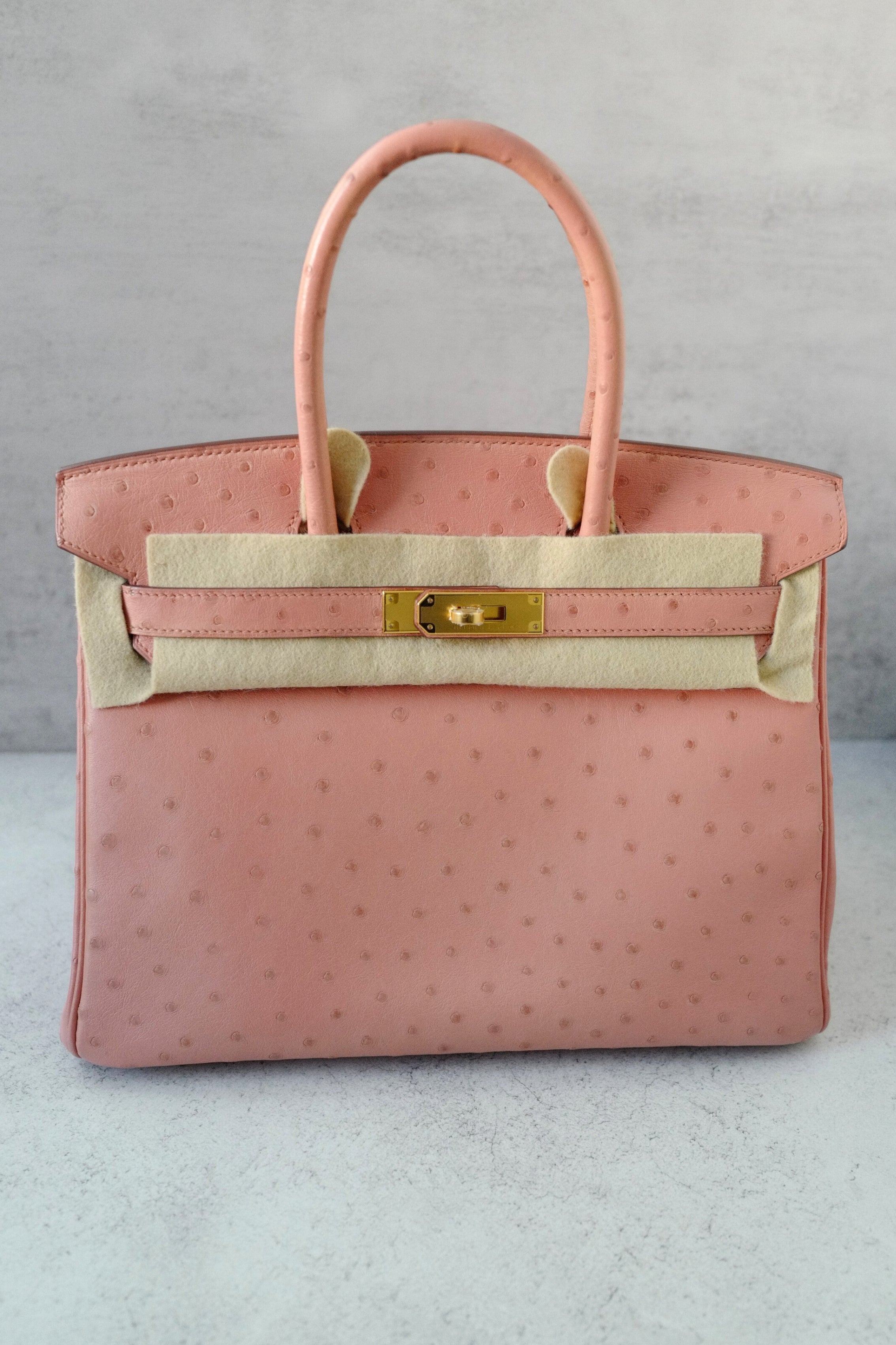 Hermès Birkin 30 Bag in Terre Cuite Ostrich with Gold Tone Hardware