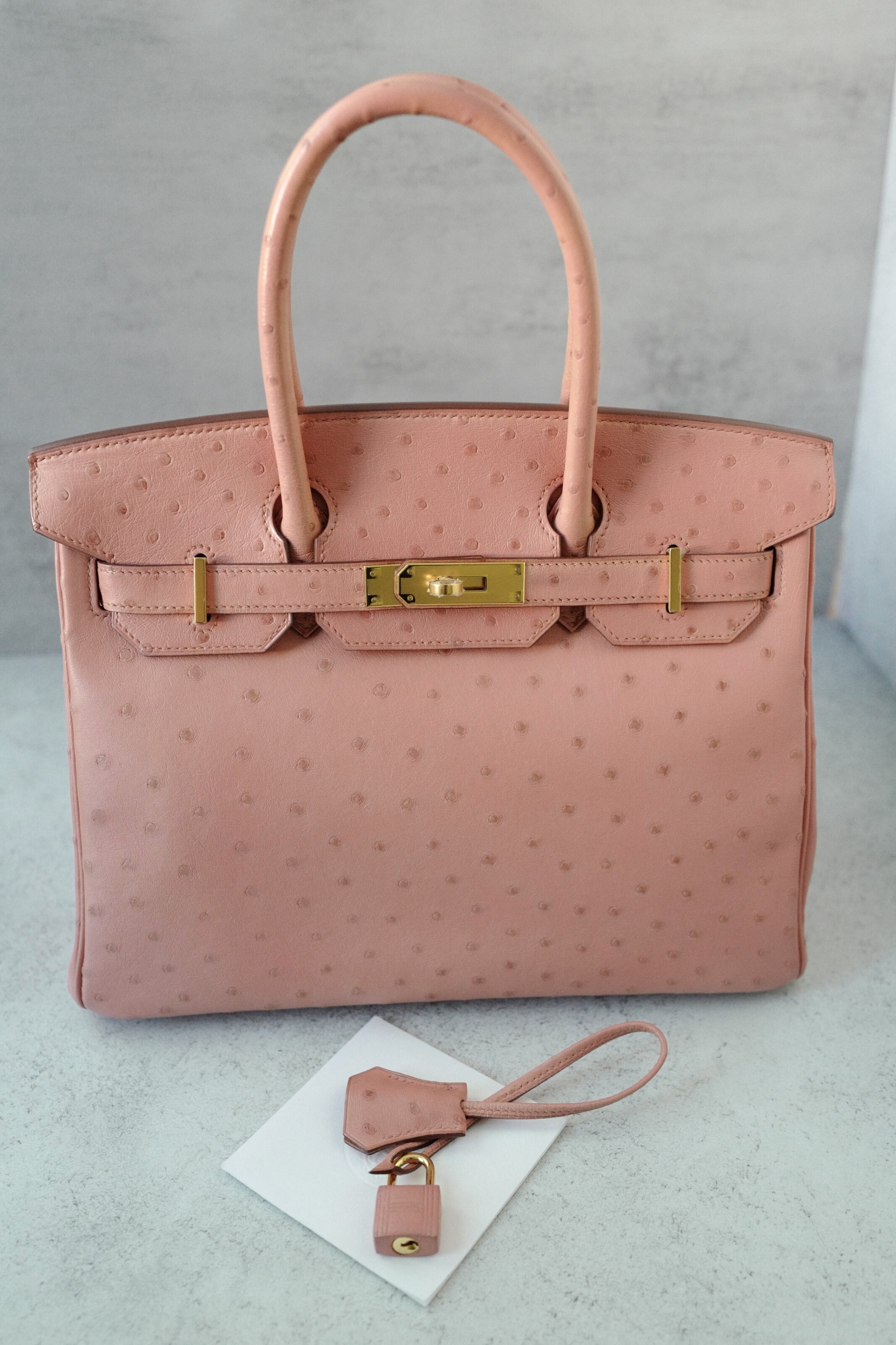 Hermès Birkin 30 Bag in Terre Cuite Ostrich with Gold Tone Hardware