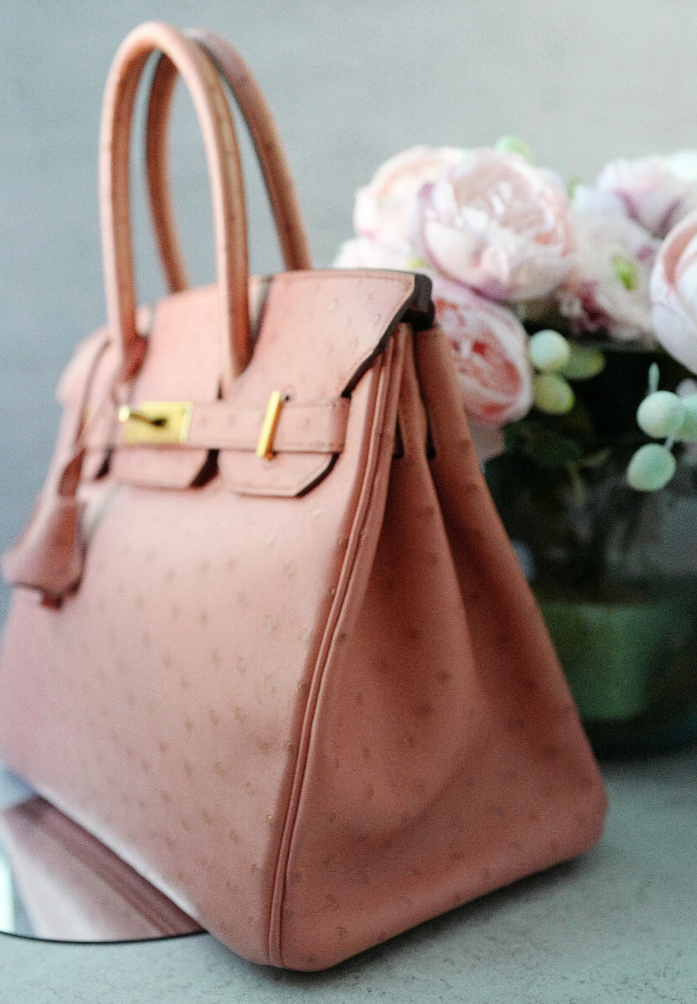 Hermès Birkin 30 Bag in Terre Cuite Ostrich with Gold Tone Hardware