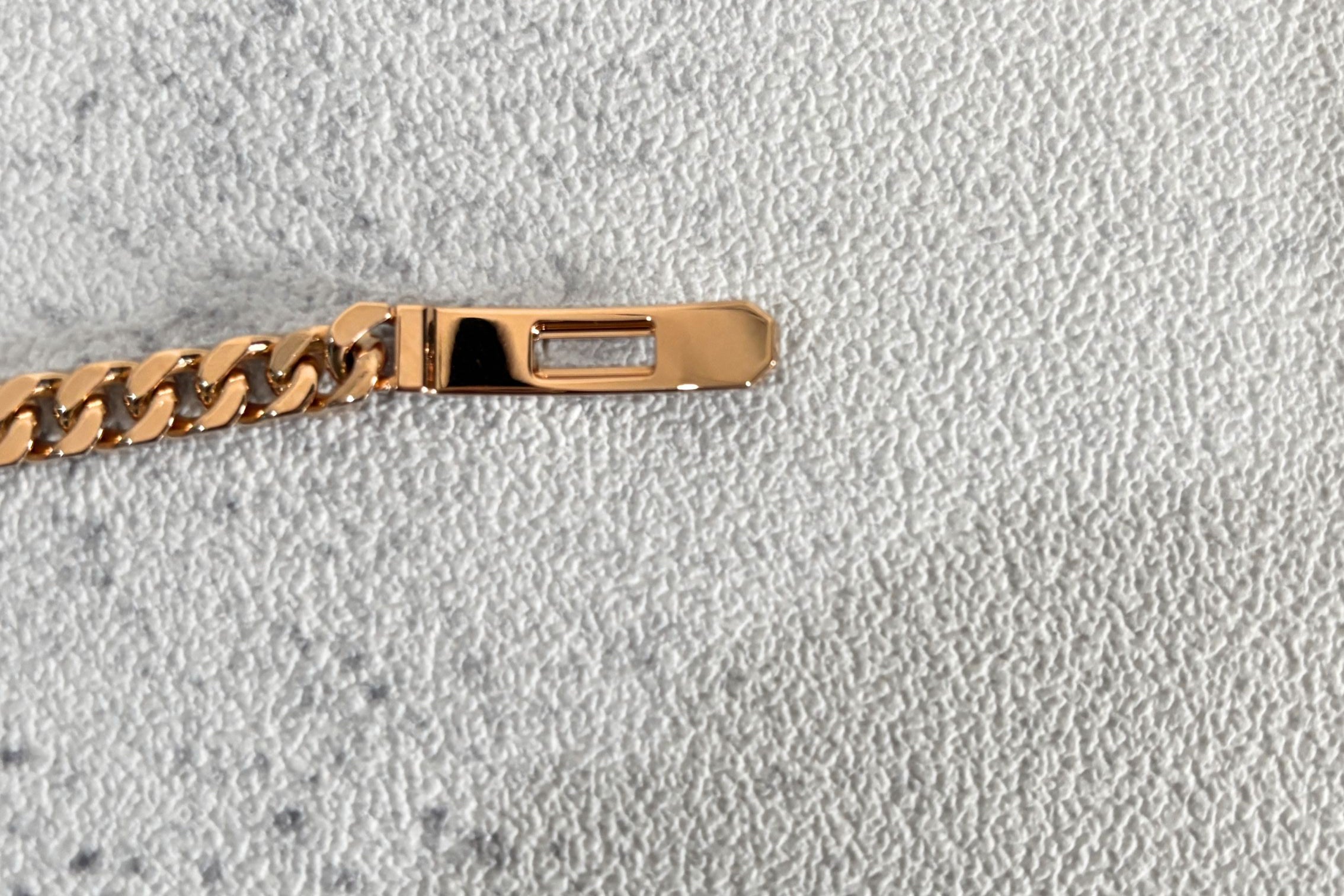 NEW Hermes Kelly Gourmette Bracelet Rose Gold 750 Diamond 0.90ct ST