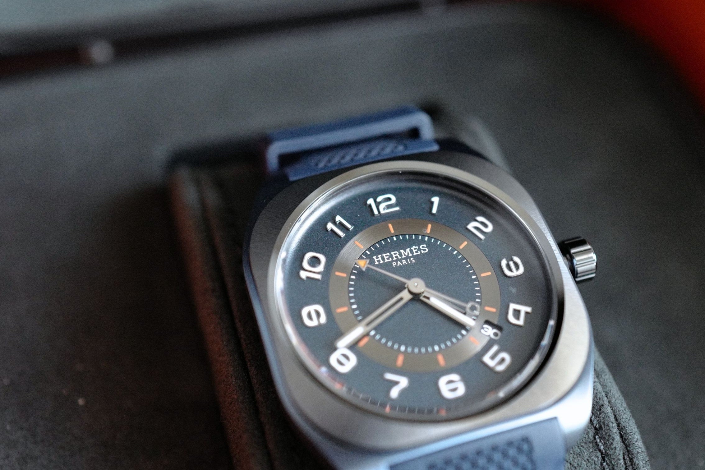 BNIB Hermes H08 Watch 42 MM In Titanium-Blue Edition Over $8K Retail