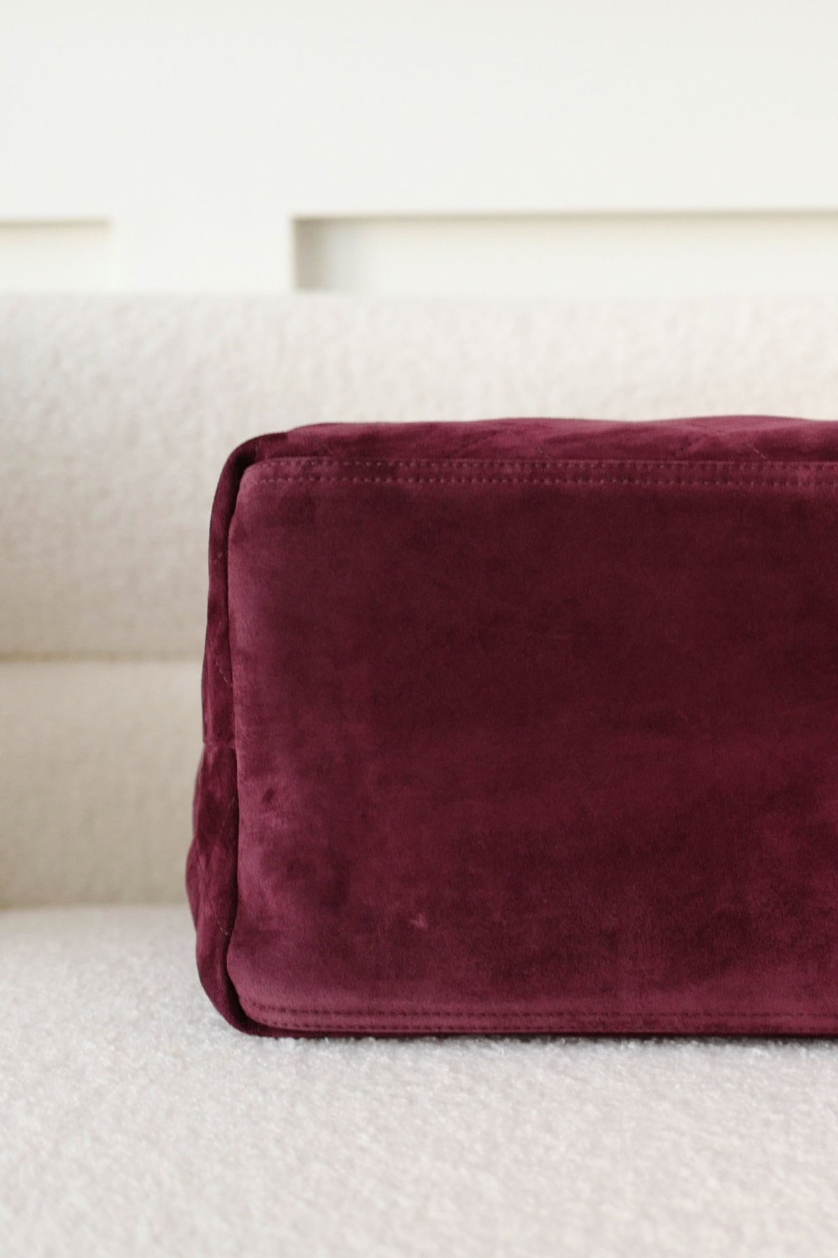 NEW Chanel 26B Large Tote Bordeaux Burgundy Suede Calfskin Gold Hardware