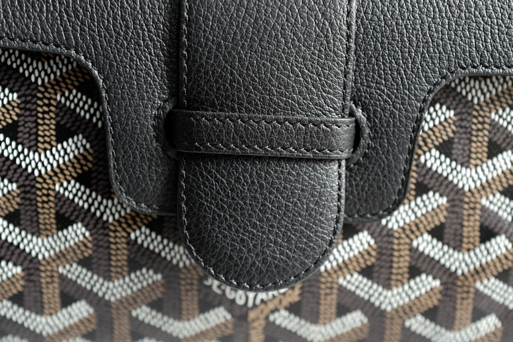 NEW Goyard Saigon Souple Mini Bag in Black Palladium HW with Beech Handle