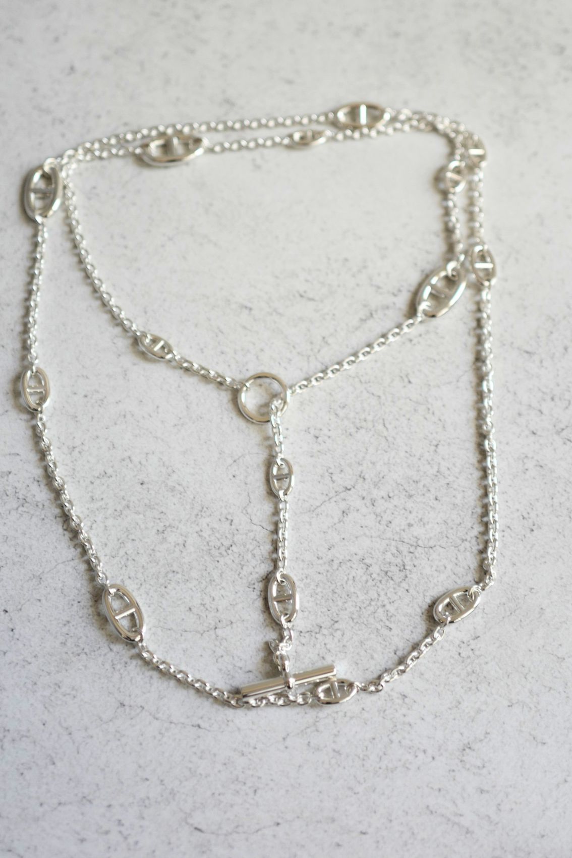 Hermès Farandole Long Necklace 120 Sterling Silver