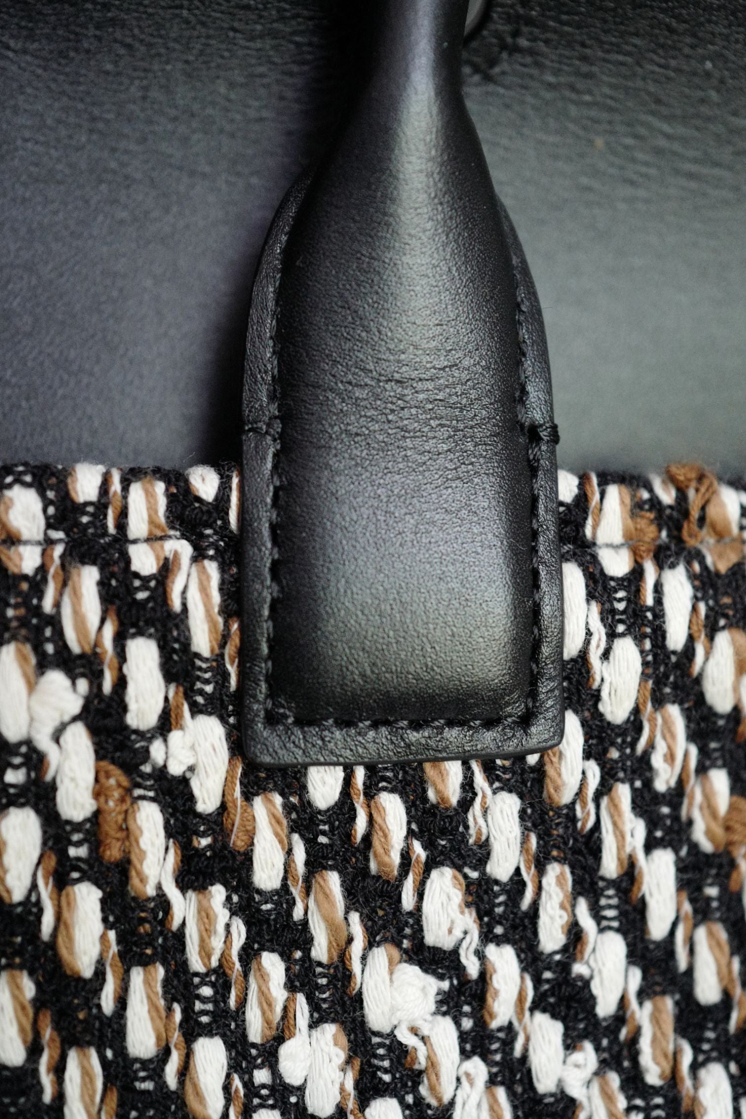 Chanel 26S Small Shopping Bag Matthieu Blazy Black Ecru Wool Gold Hardware