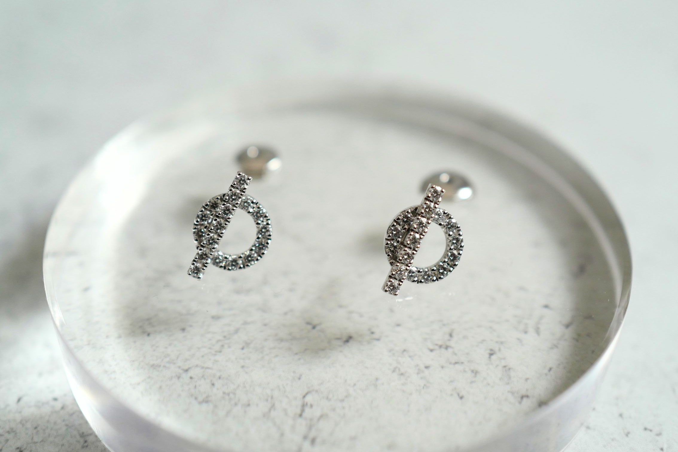 BNIB Hermes Finesse Earrings White Gold With Diamonds $11K Retail