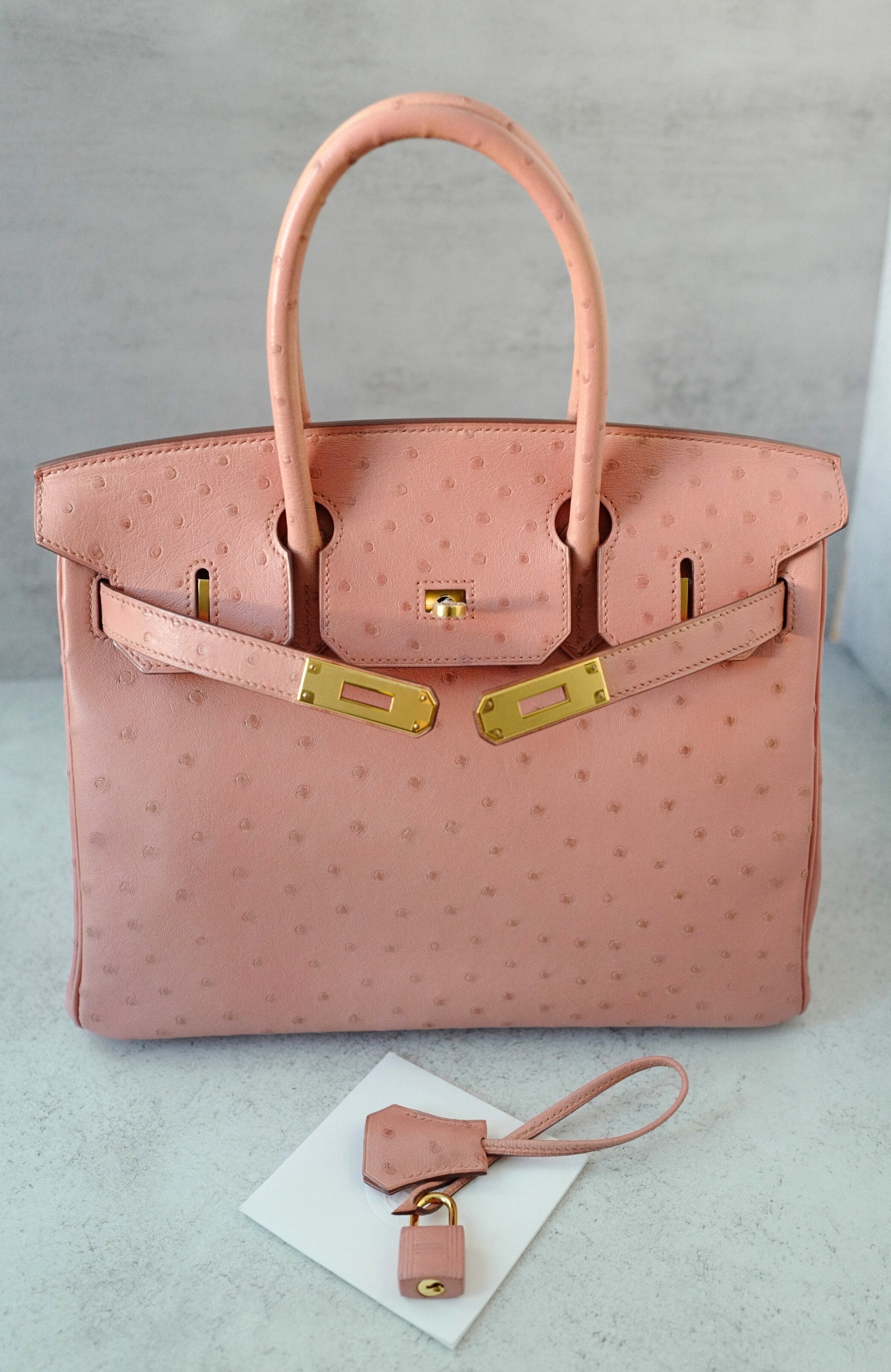 Hermès Birkin 30 Bag in Terre Cuite Ostrich with Gold Tone Hardware