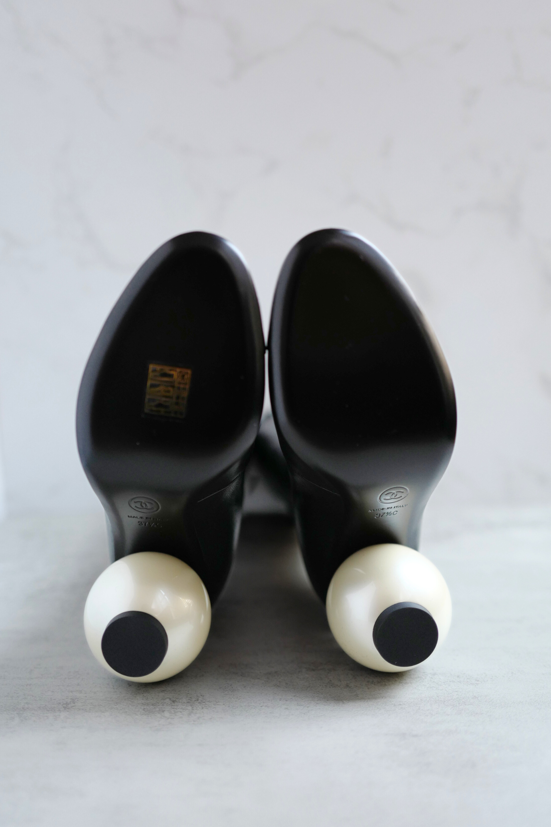 Chanel Boots Stretch Lambskin with Patent Calfskin Cap Toe Black 37.5