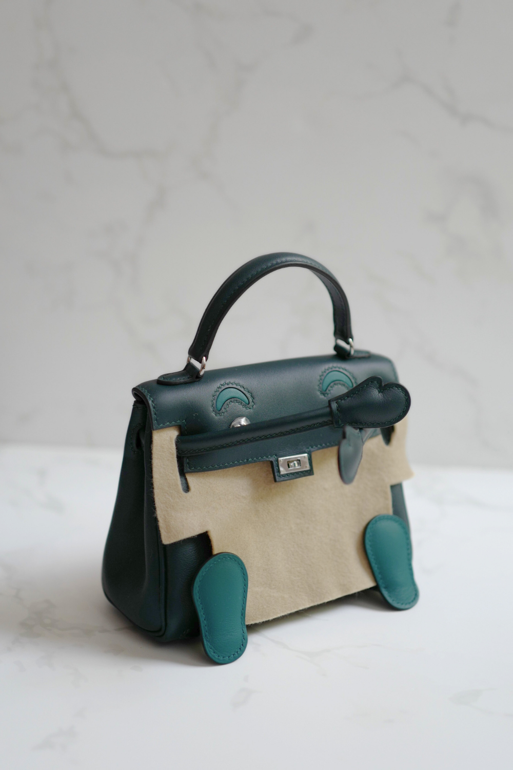 BNIB Kelly Dole Swift Calfskin Vert Cypres Vert Bosphore PHW