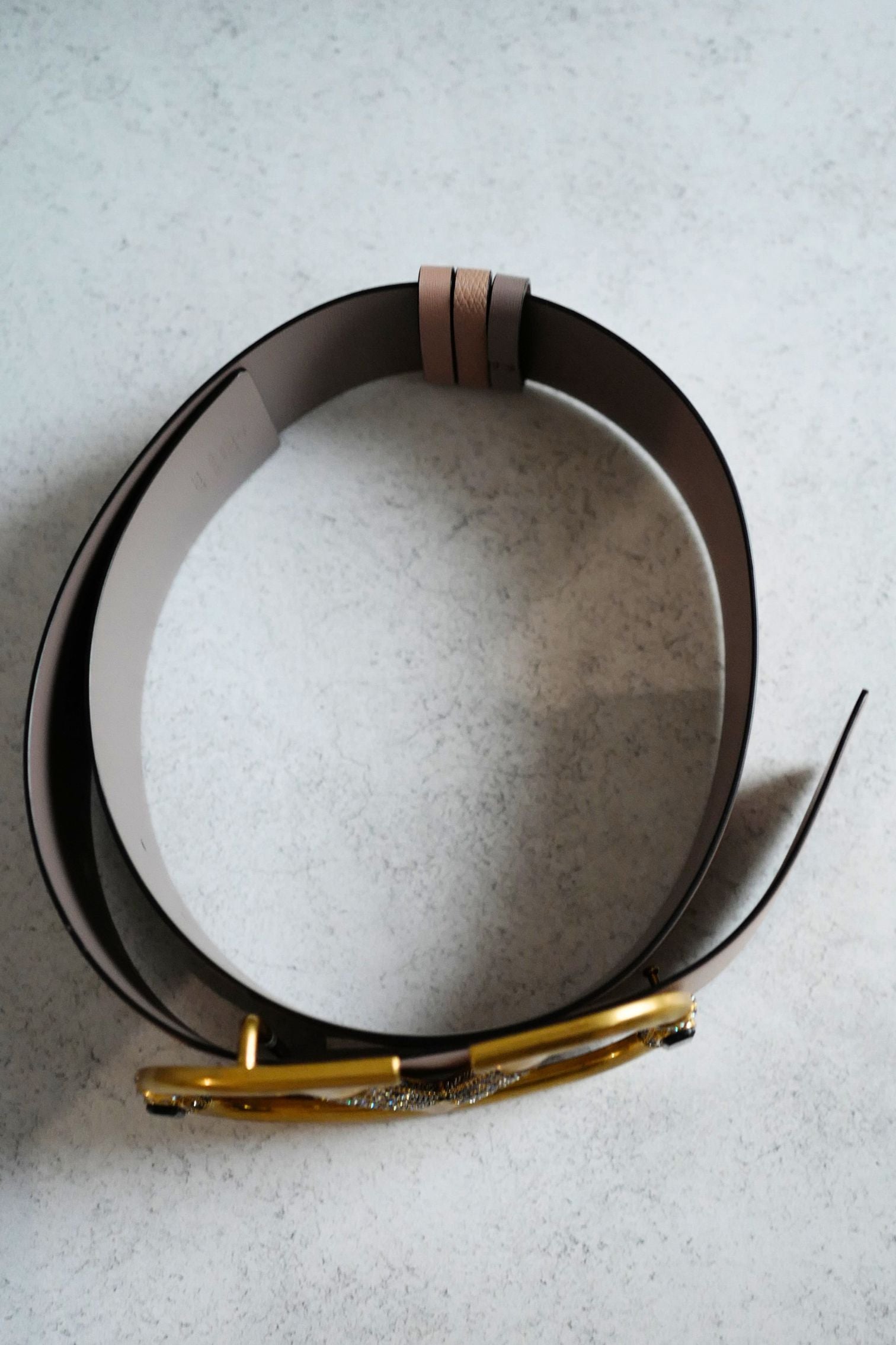 Valentino Vlogo Crystal Embellished Reversible Leather Belt Women's