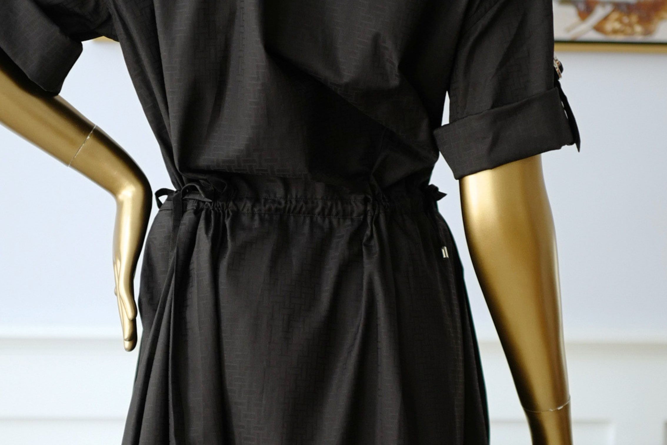 NEW Hermes "Mosaique" short-sleeve dress Noir Size 38