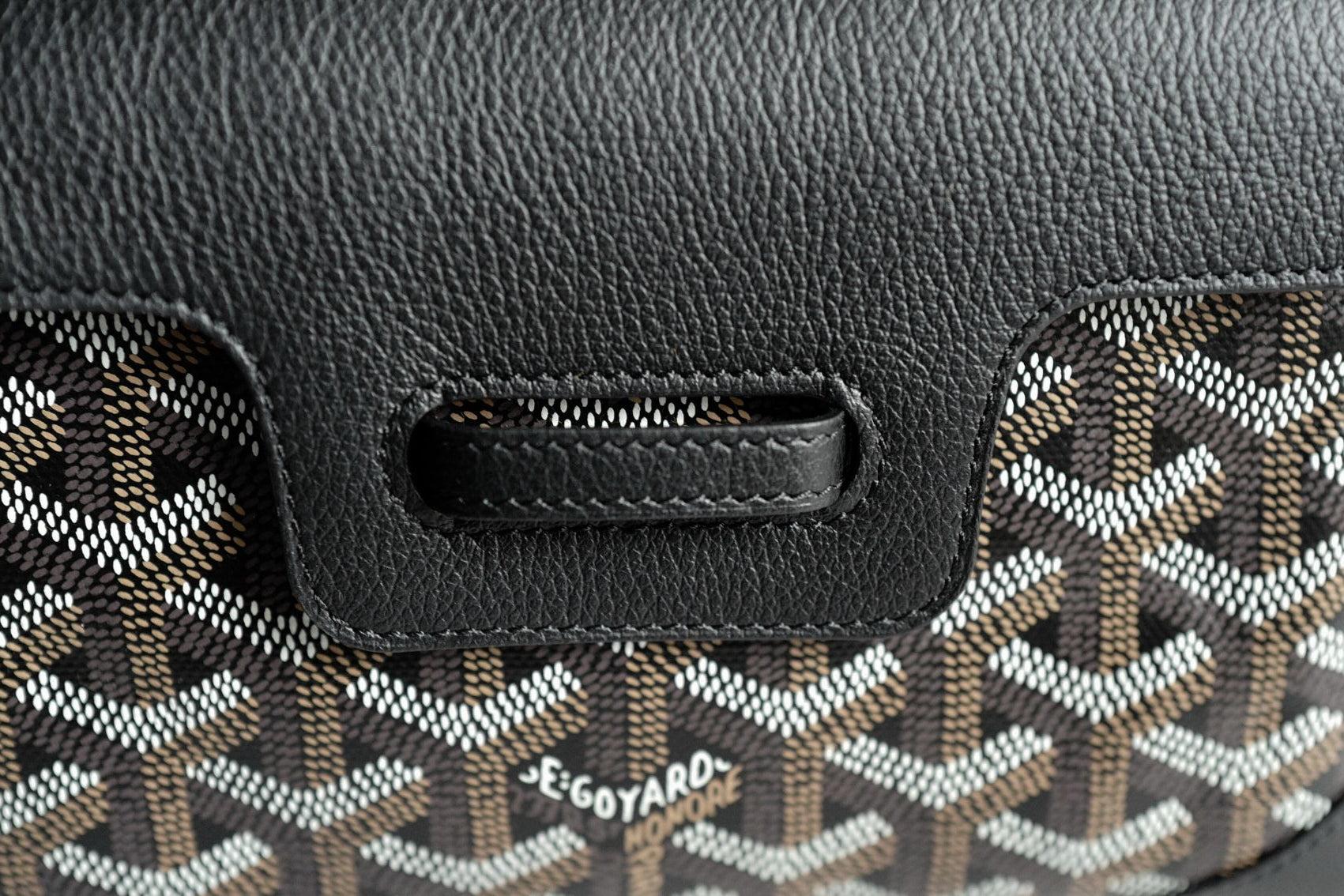 NEW Goyard Saigon Souple Mini Bag in Black Palladium HW with Beech Handle