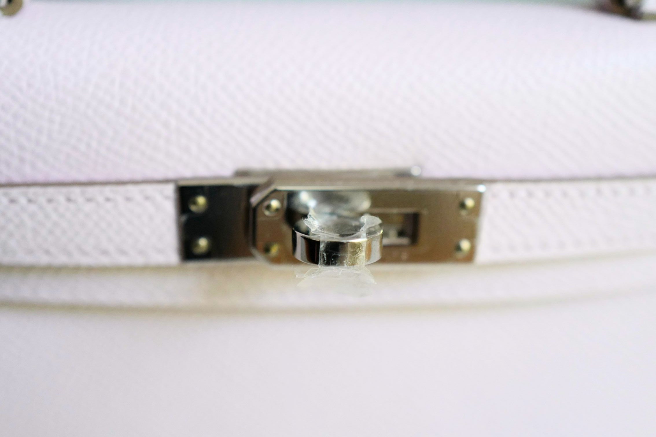 Hermès Mini Kelly Mauve Pale Epsom Leather Palladium Hardware 2024 Stamp B