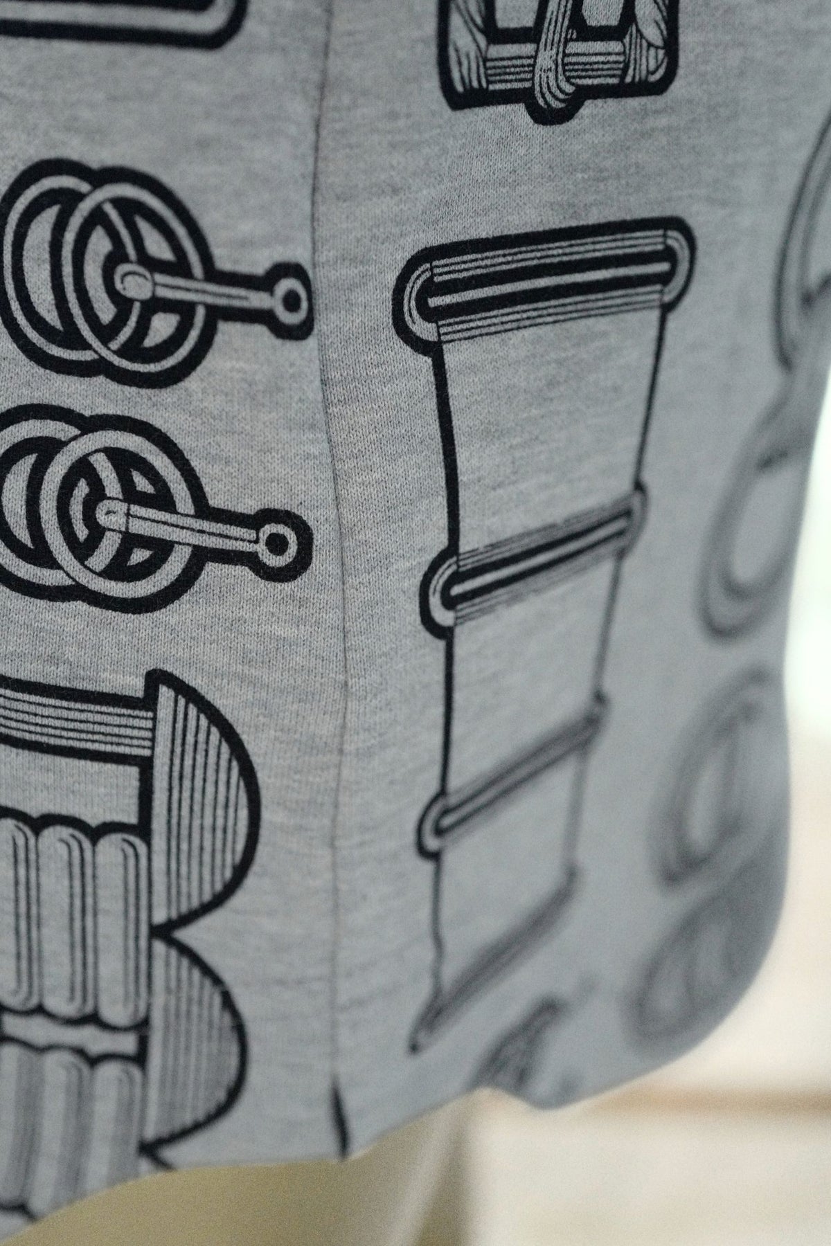 Hermes "Cahier du Colporteur" Cotton Mini Skirt Gris Byzantin Size 36
