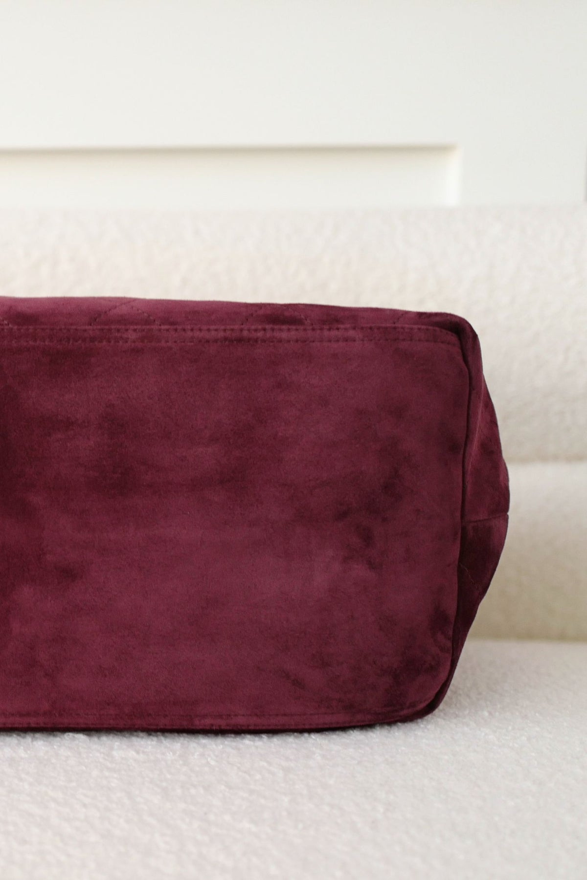 NEW Chanel 26B Large Tote Bordeaux Burgundy Suede Calfskin Gold Hardware