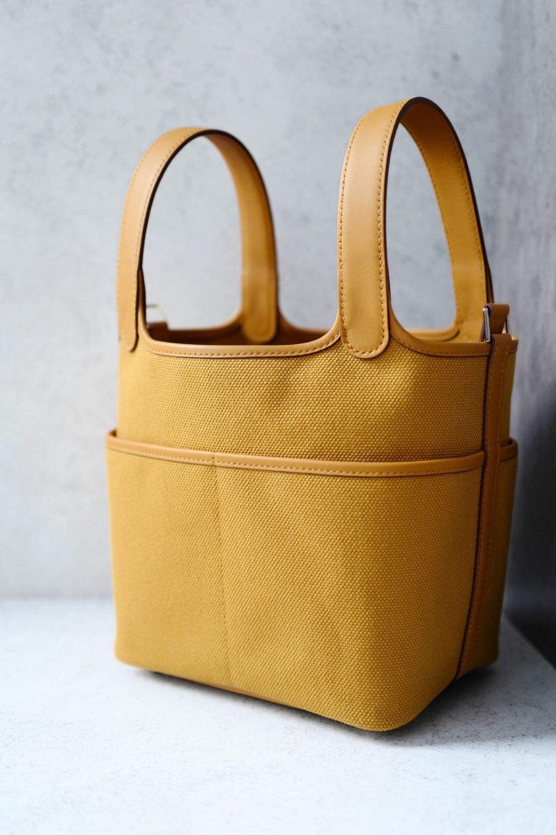 BNIB Hermes Picotin 18 Cargo in Sesame Palladium Hardware B Stamp