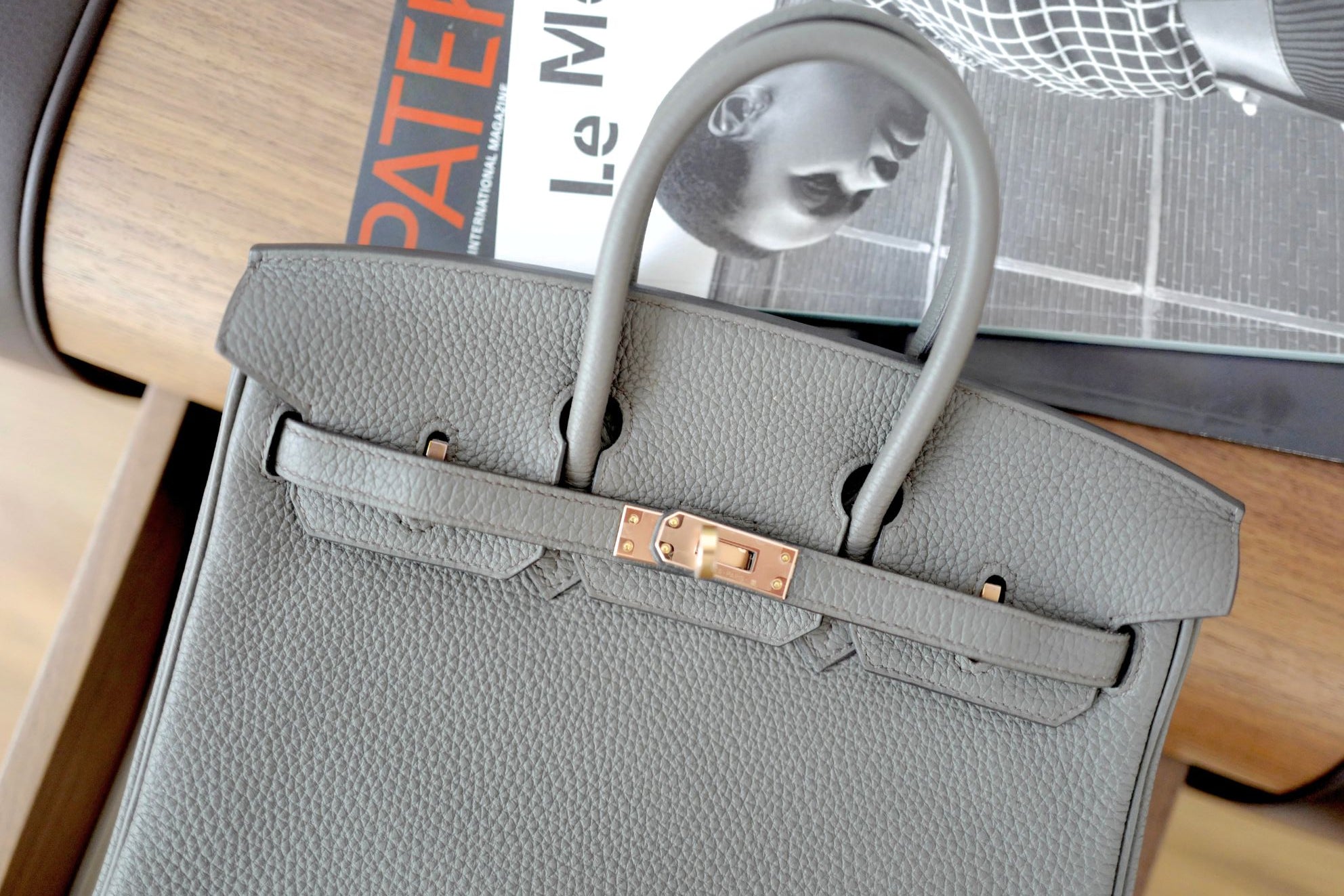 Hermès Birkin 25 Etain Togo Leather Gold Hardware Z Stamp