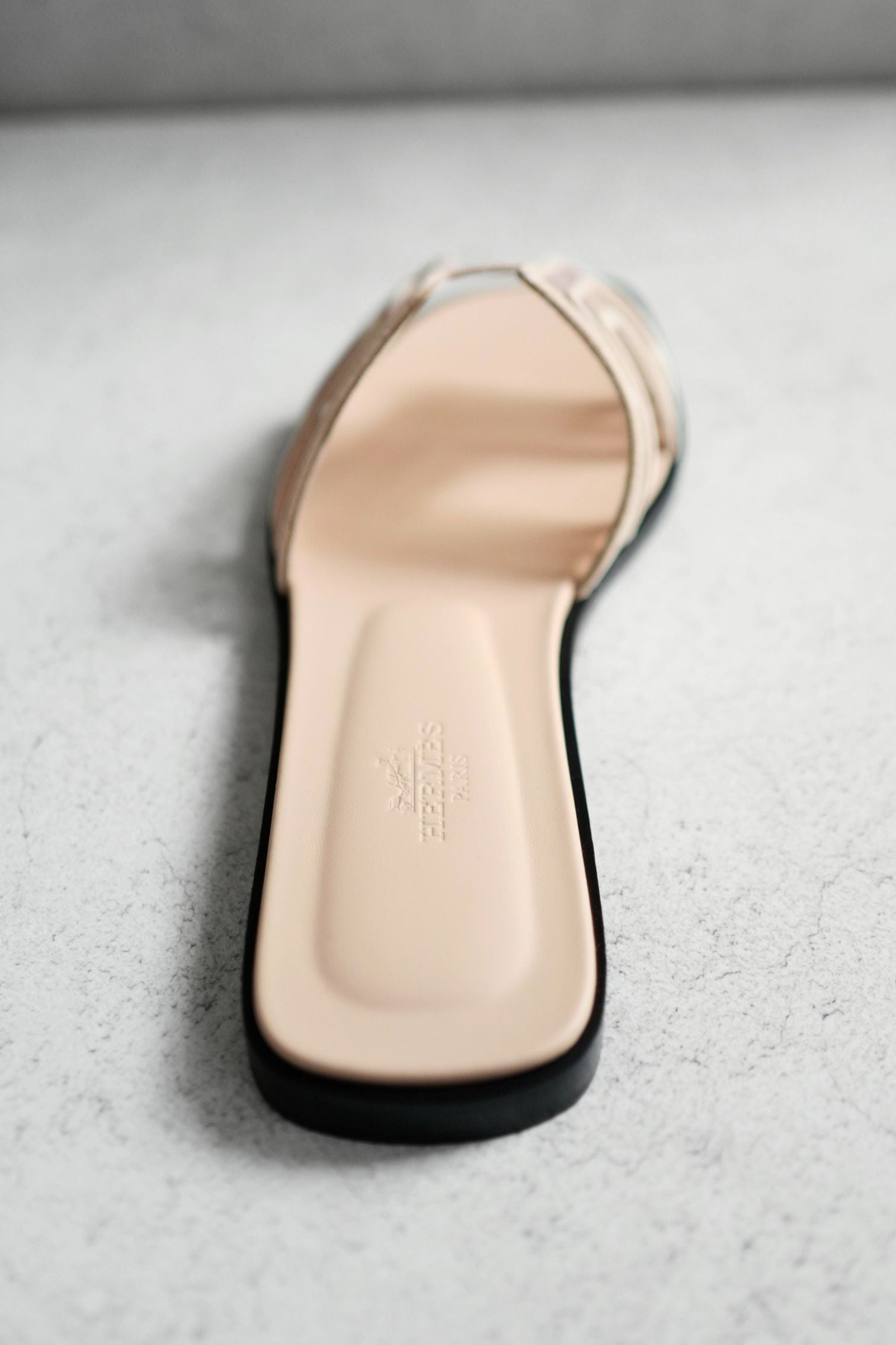 BNIB Hermes Oran Sandal Chevre Velours Resille Arcai Beige Nude Size 38