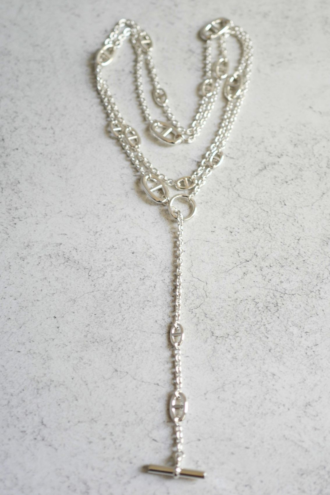 Hermès Farandole Long Necklace 120 Sterling Silver