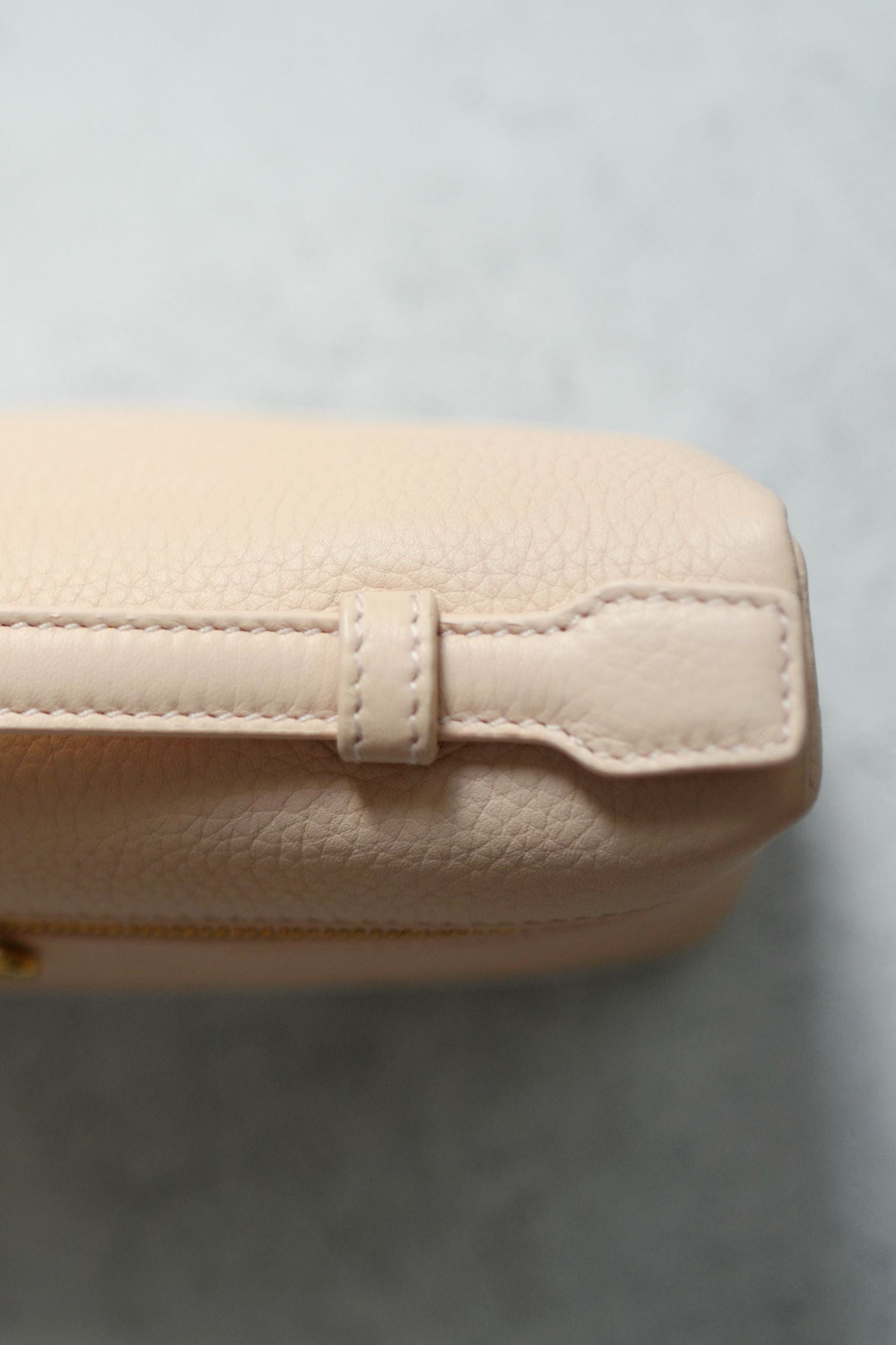 Loro Piana Extra Pocket L19 Vanity Pouch Rose Sakura Pink Calfskin Leather GHW