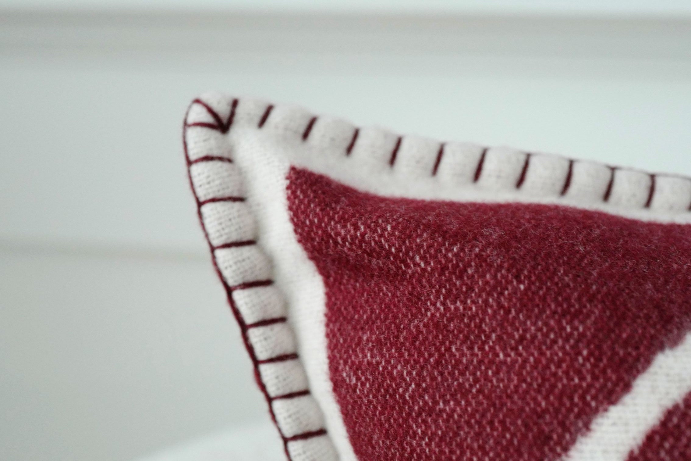 NEW Chanel CC Logo Pillow Burgundy White Wool Cashmere