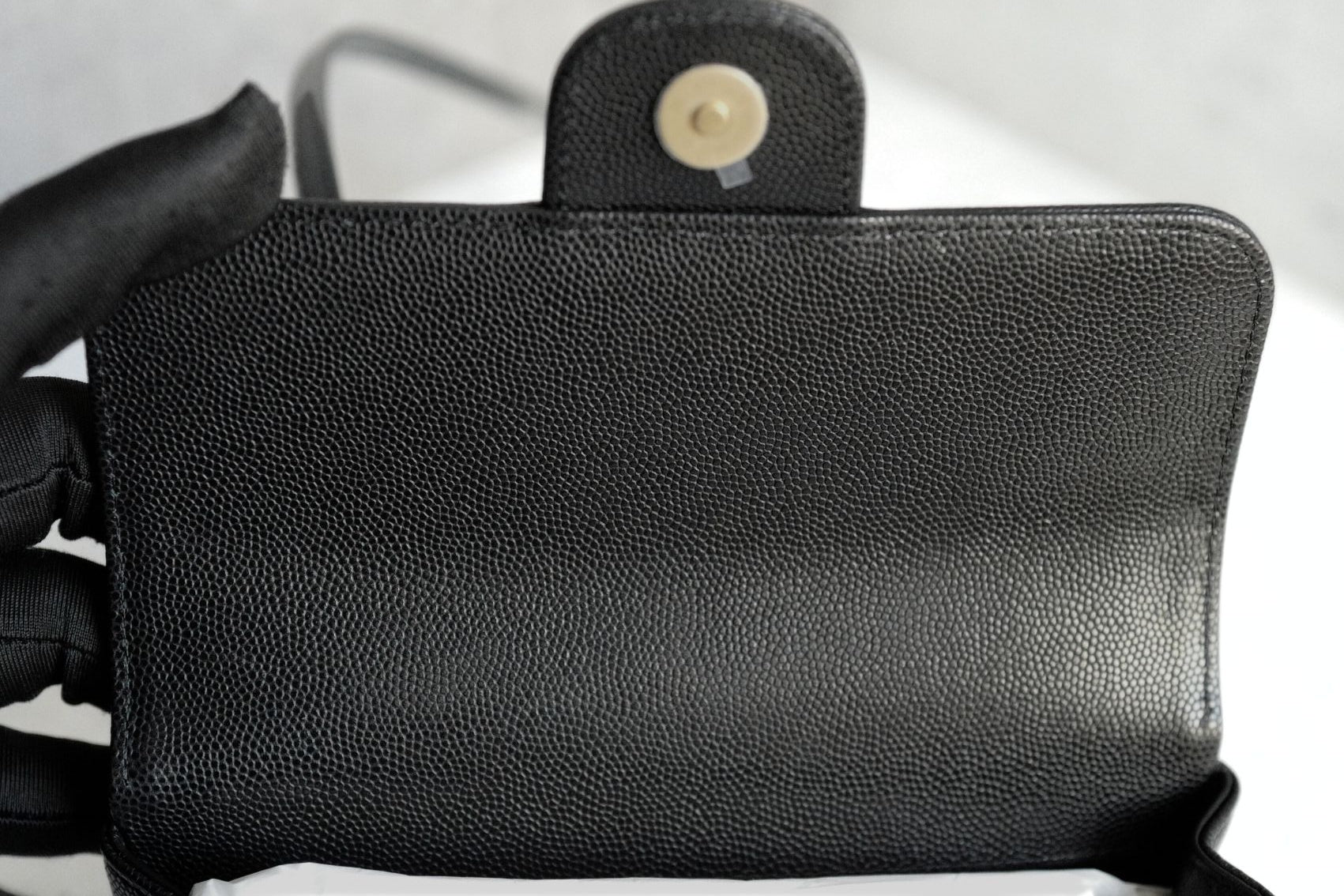 Chanel 26 Preppy Coco 17 Mini Black Grained Shiny Calfskin Gold Hardware