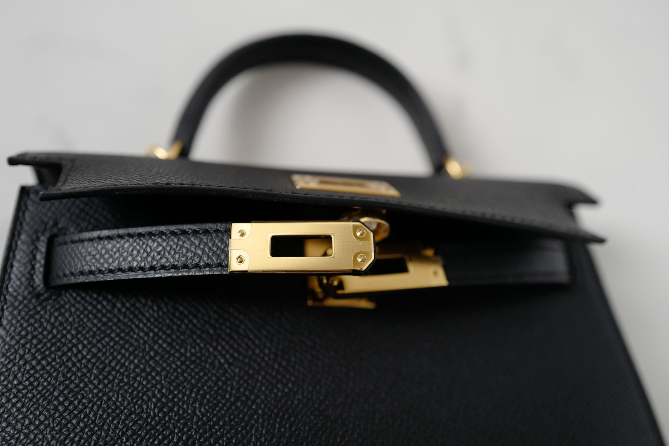 BNIB Hermes Mini Kelly Black Epsom Leather Gold Hardware G Stamp 2026