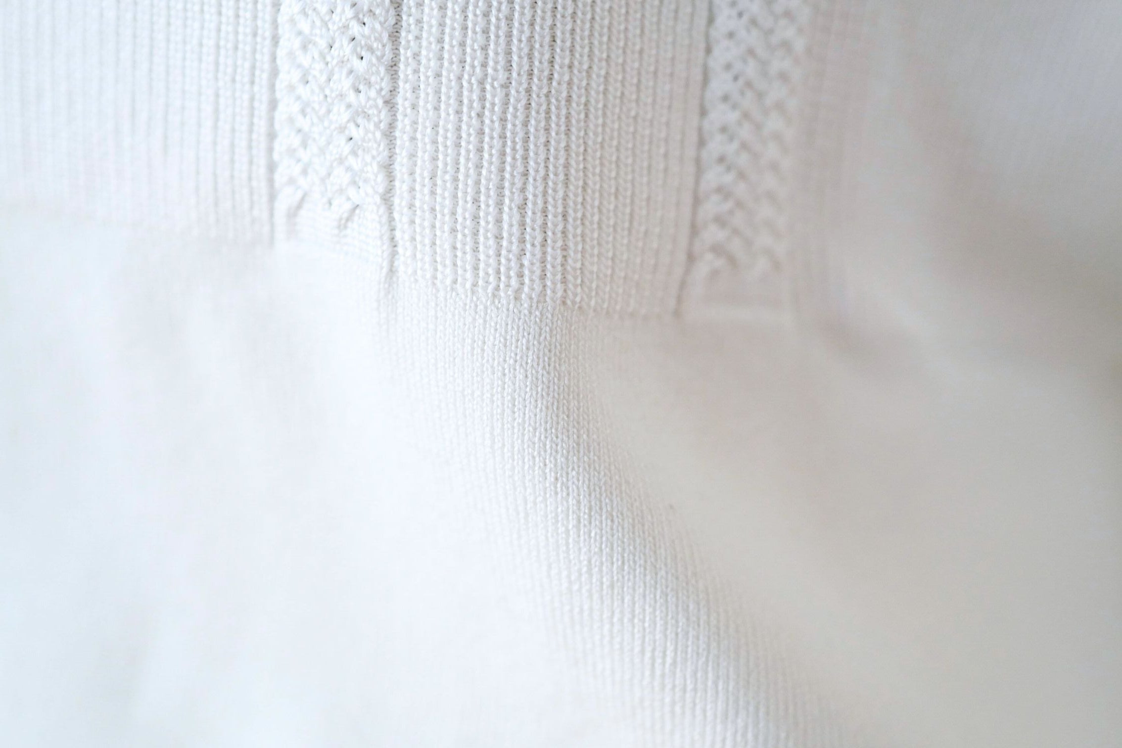 Hermès Long-Sleeve Textured Silk Cotton V-Neck Sweater Blanc Naturel Size 36