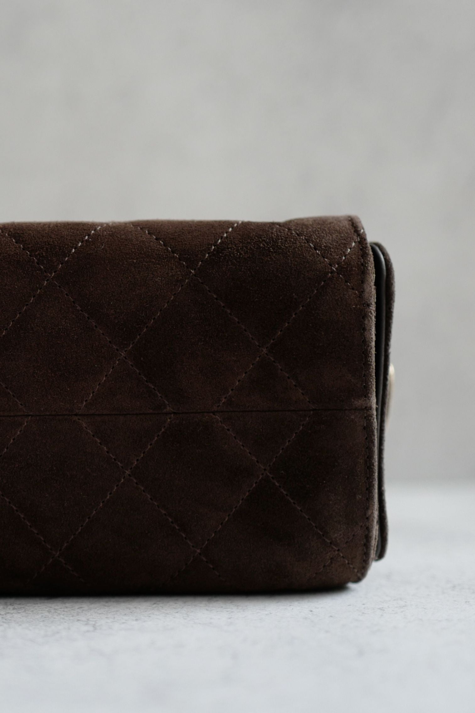 Chanel 26C Mini Hobo Dark Brown Suede Calfskin Gold Hardware