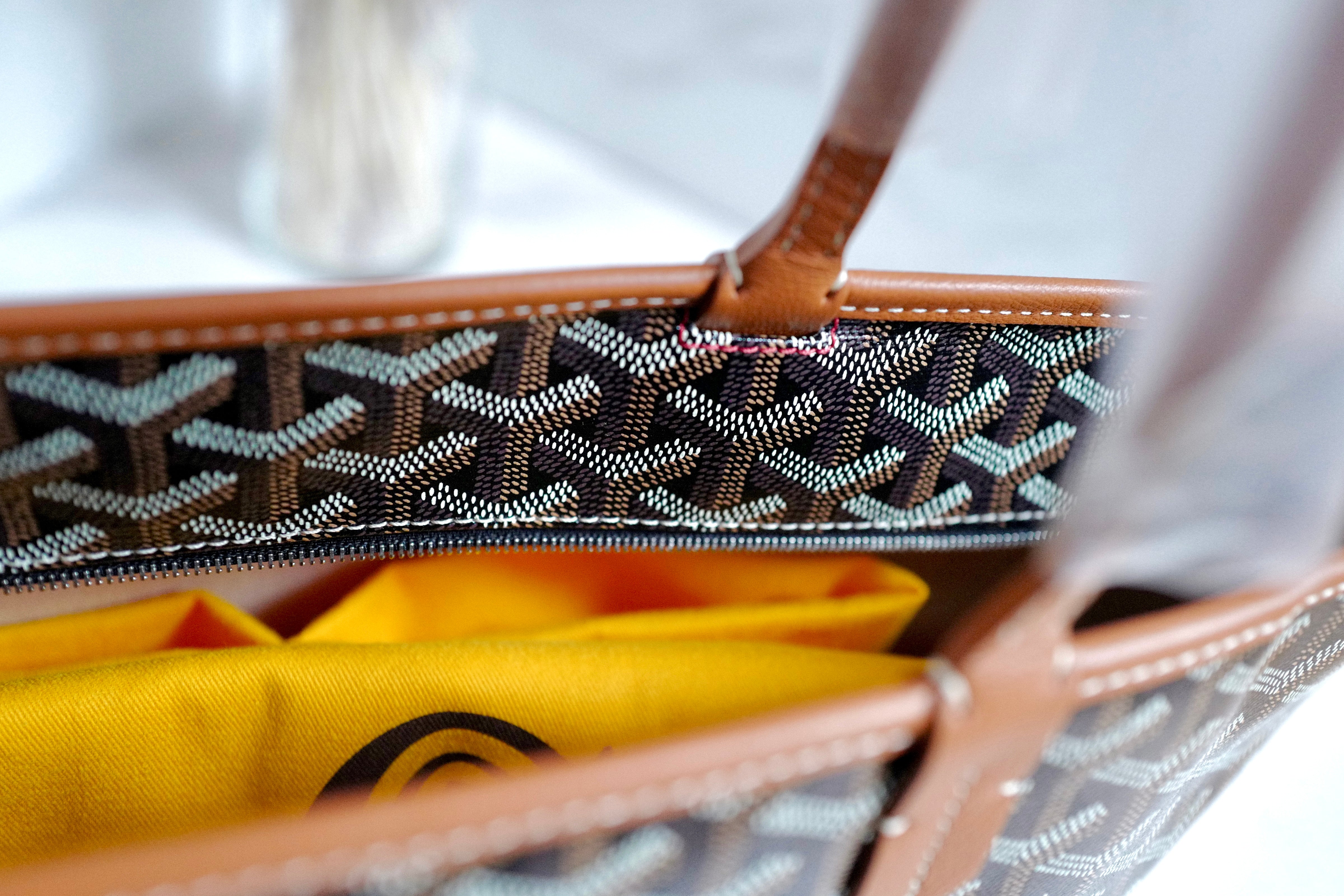 NEW Goyard Artois PM Bag in Black & Tan with Palladium HW