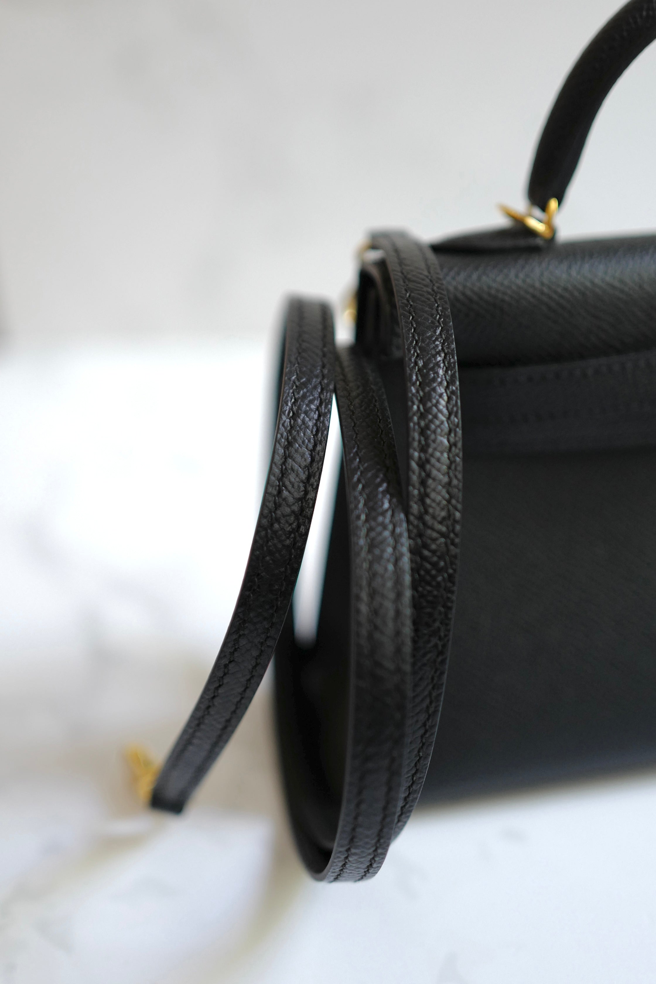 Hermes Mini Kelly II in Black/Noir Epsom Leather with Gold Hardware