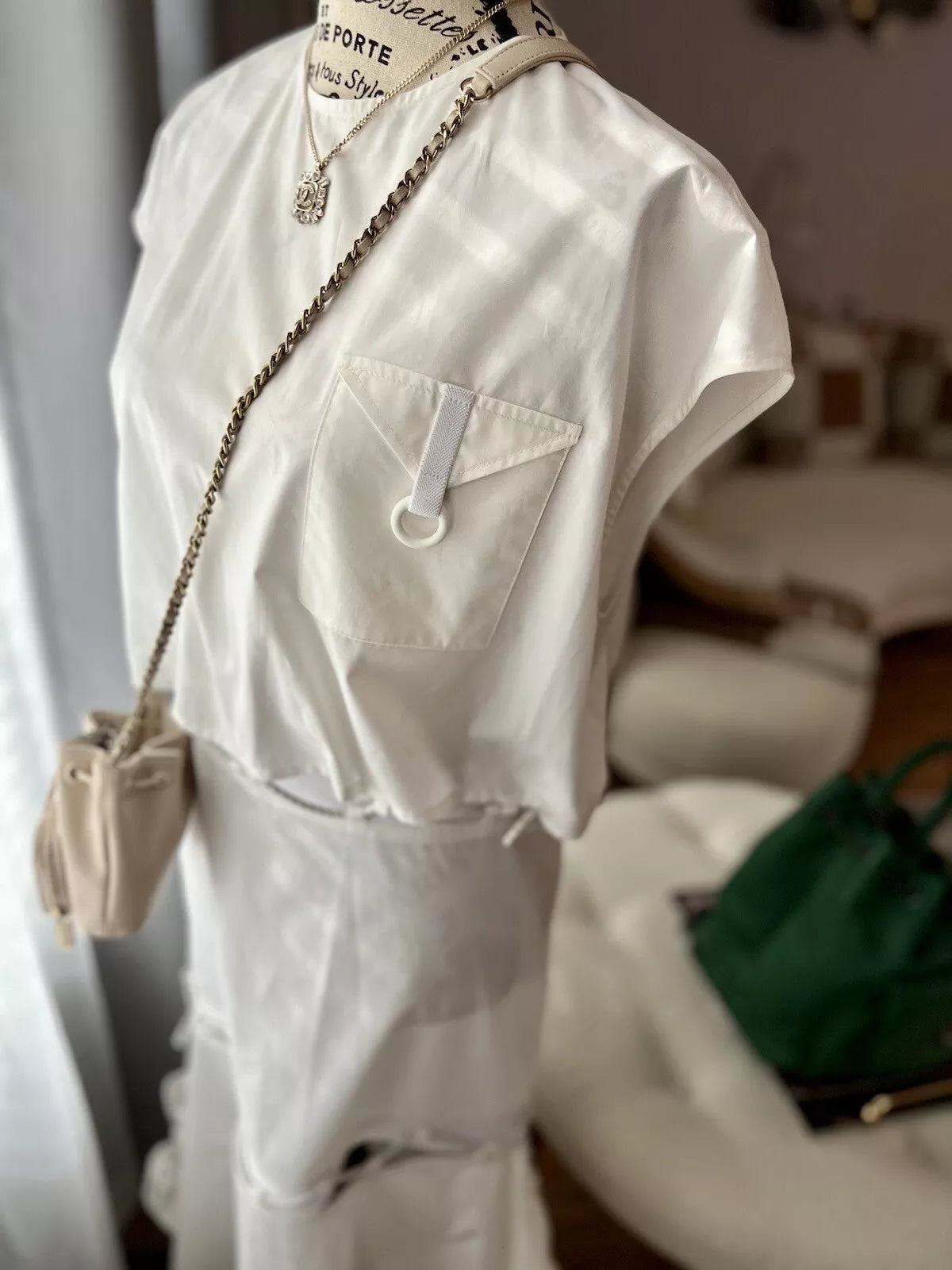Hermes Robe évasée à étages Dress in Blanc White SS23 size 38 $3500 Store Price