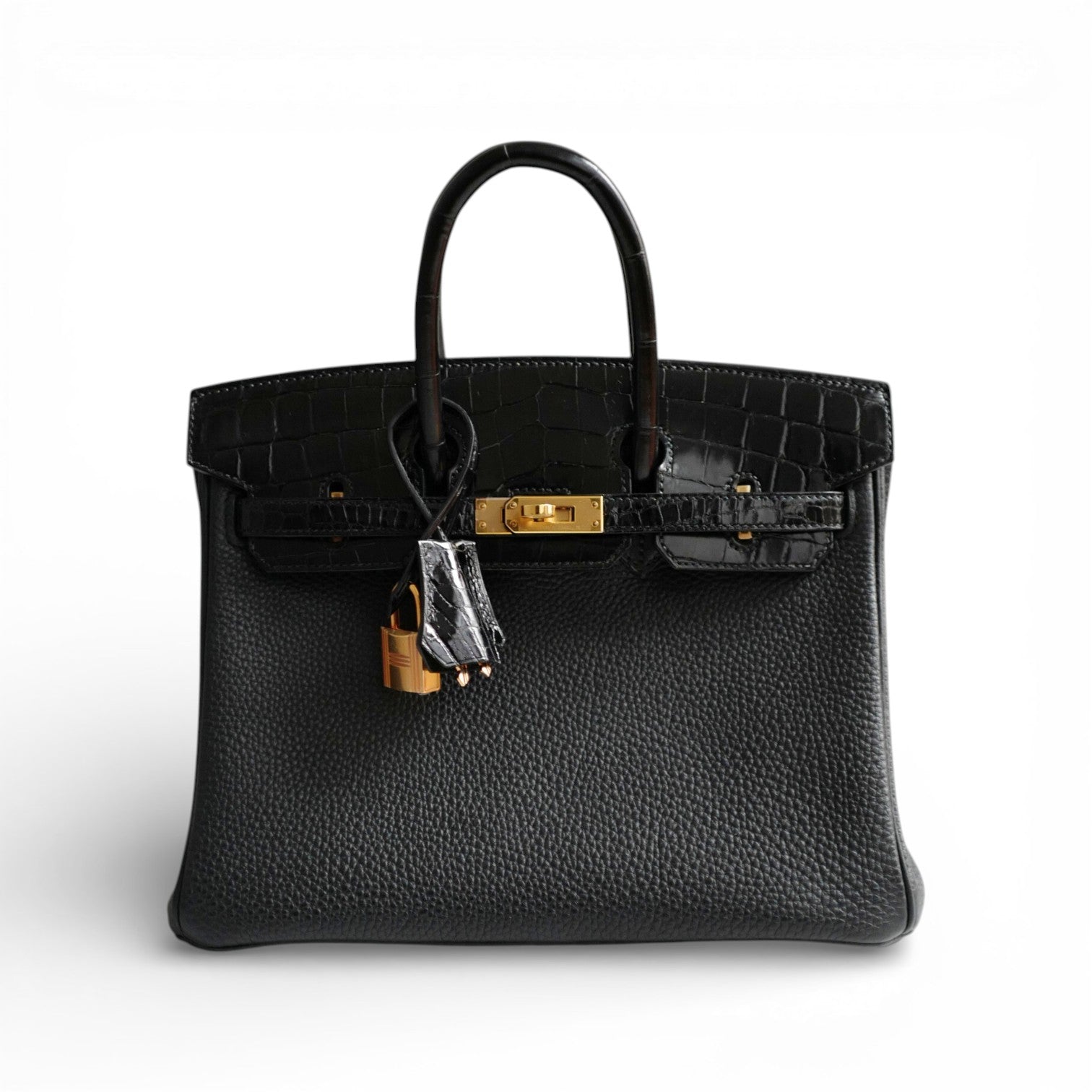 Hermes Birkin 25 touch shiny niloticus in noir/black gold hw Complete with Receipt