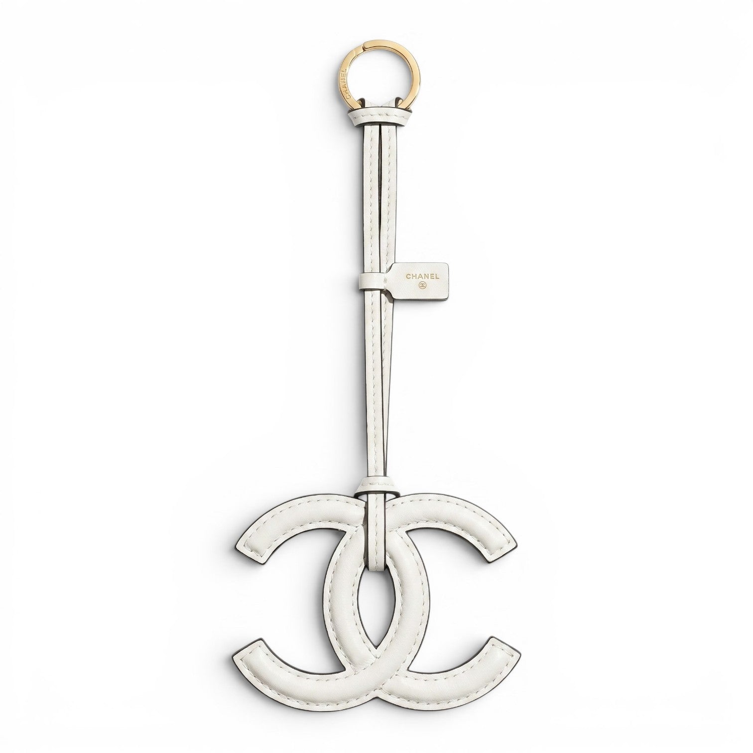 Chanel 26S Mini Bag Charm White Lambskin Leather