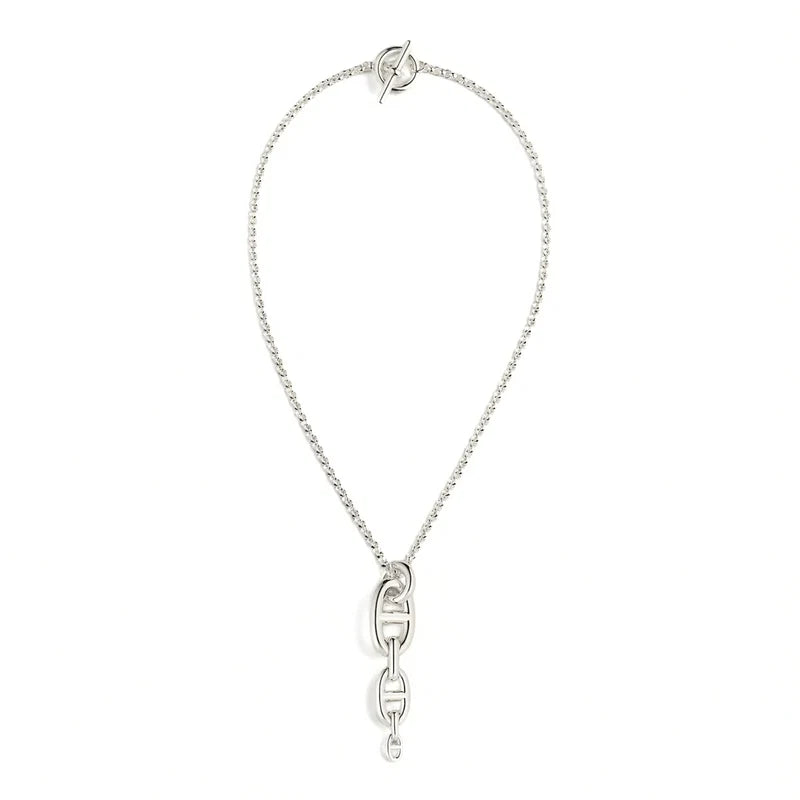 Hermes Chaine d'ancre Necklace Silver Enchainee pendant