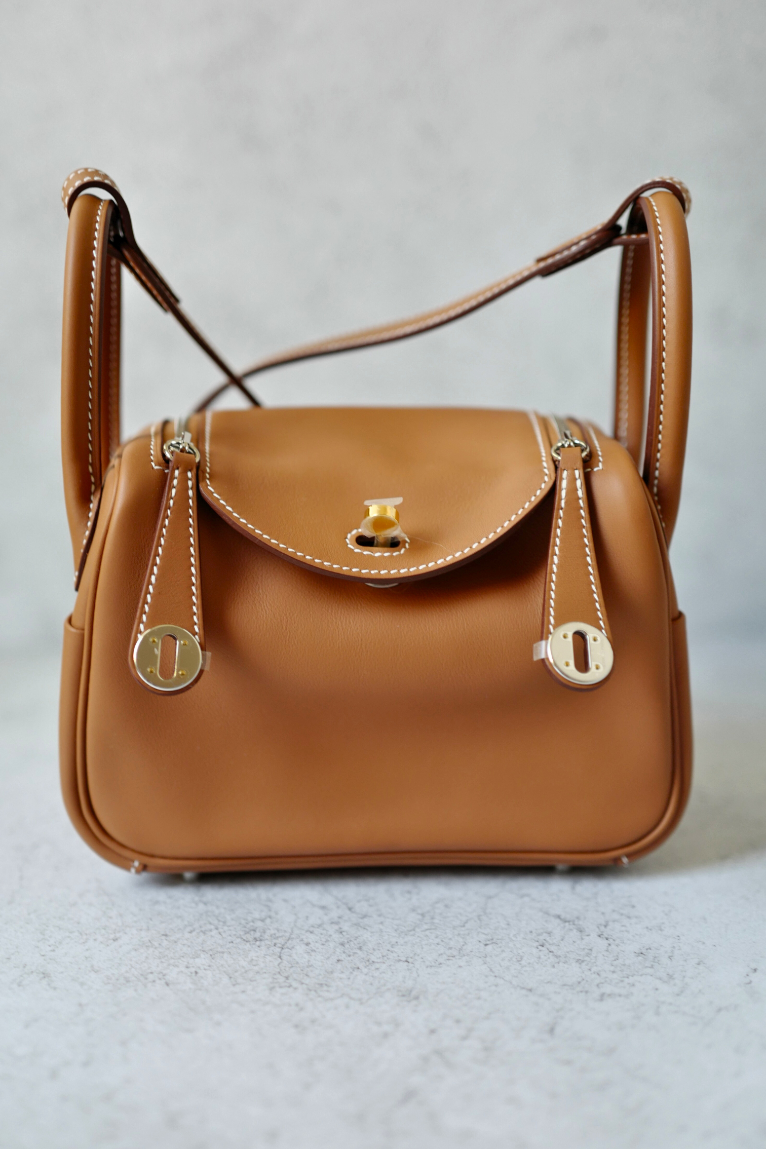 BNIB Hermès Lindy Mini II Bag Swift Leather Gold 37 Electrum Silver/Gold Hardware