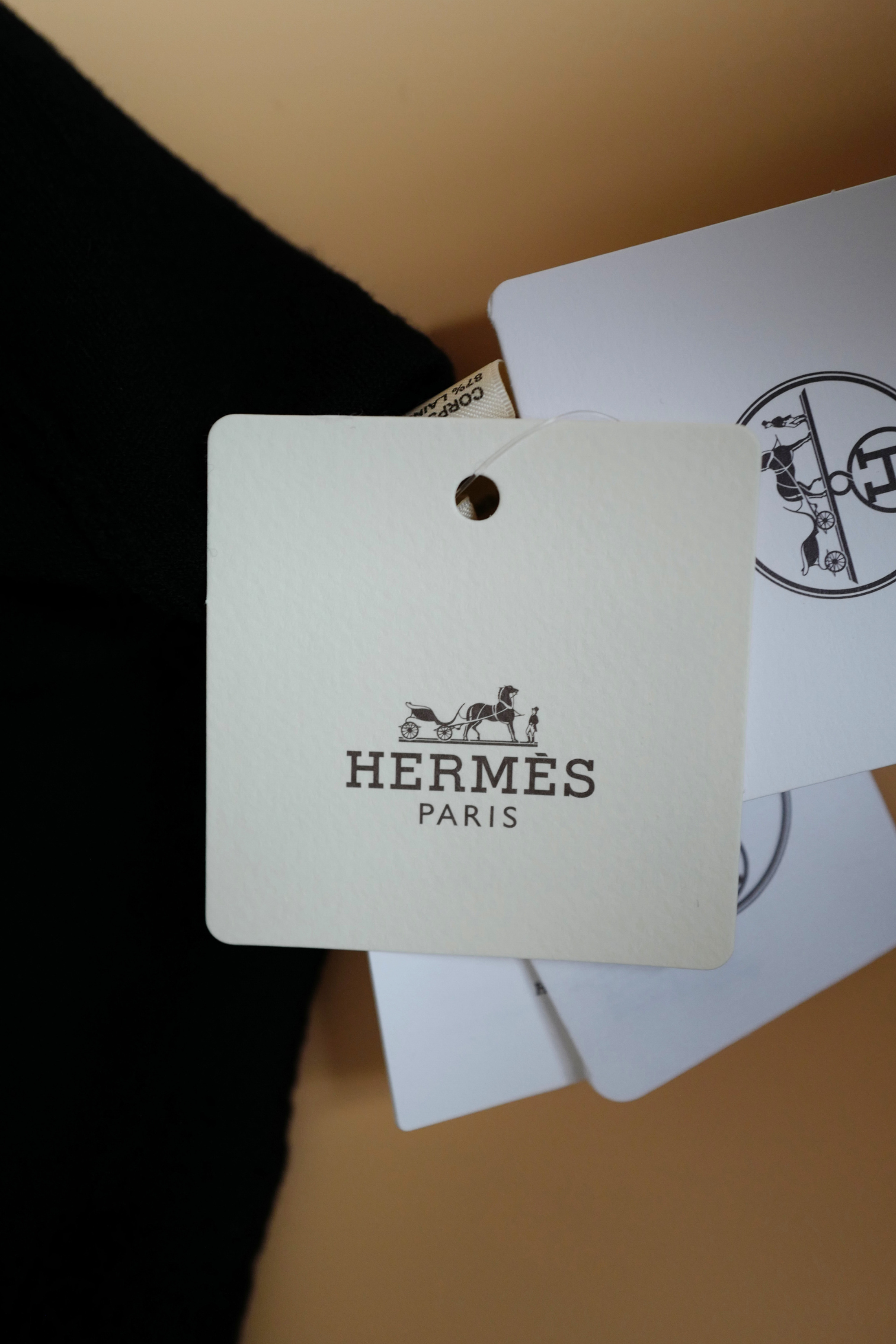 NEW Hermès “Palefroi Remix” Light Knit Long Sleeve Sweater Noir Black Size 36