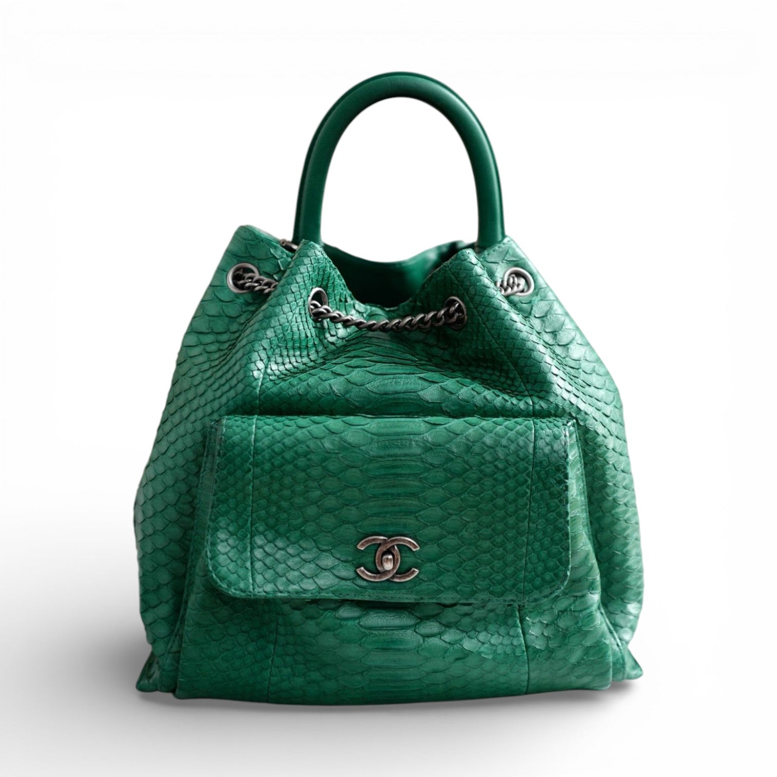 chanel backpack leather Chanel Gabrielle Backpack Drawstring bag In Phyton Exotic Rare Limited