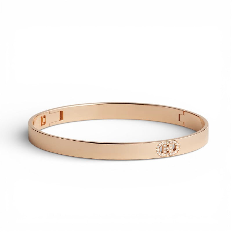 Hermès H d’Ancre Small Bracelet Rose Gold 18K SH