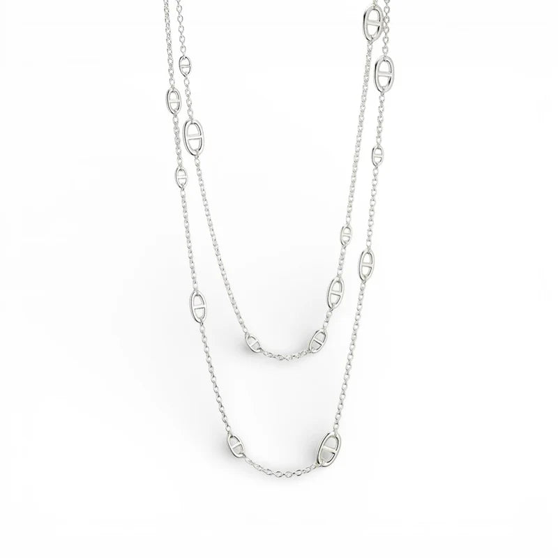 Hermès Farandole Long Necklace 160 Sterling Silver