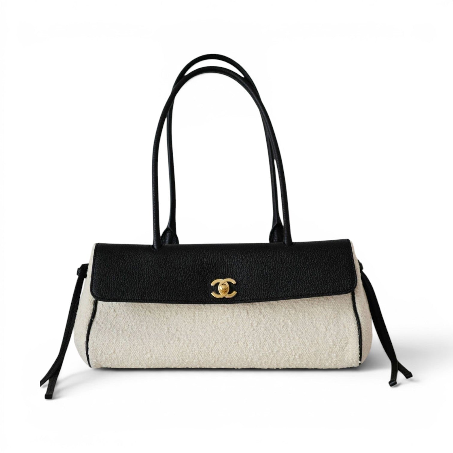 Chanel 26S Small Shopping Bag Matthieu Blazy Black/Ecru Tweed Leather SS26