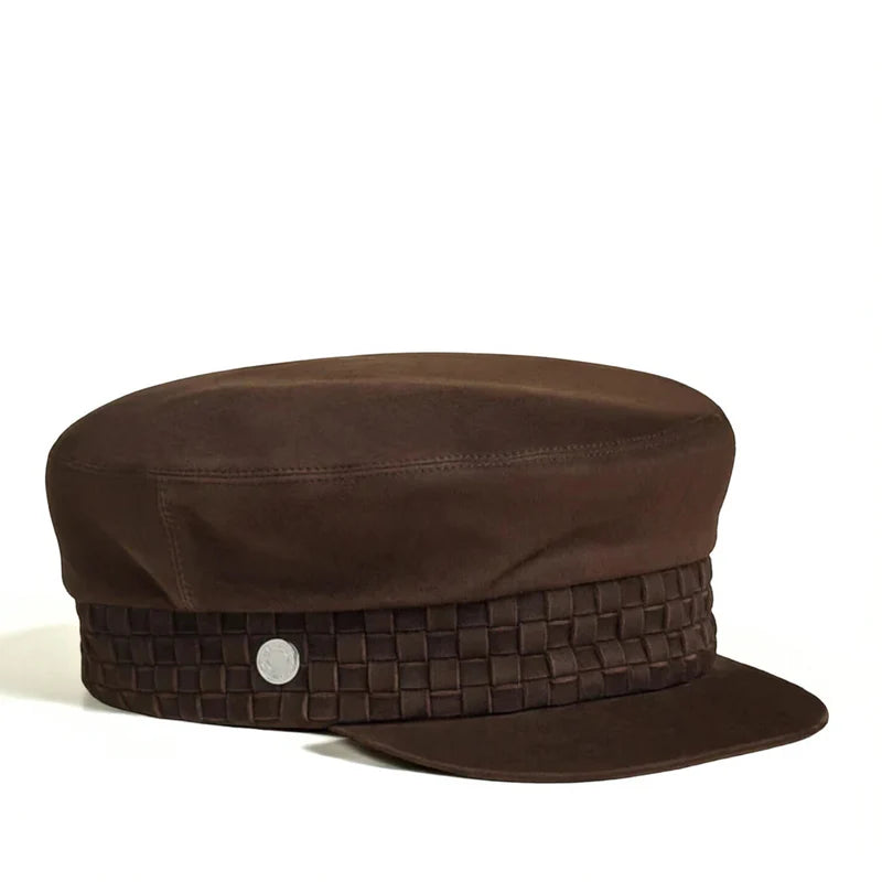 NEW Hermes Casquette Femme Giulietta in Marron Ebene Size 57 Hat $1600