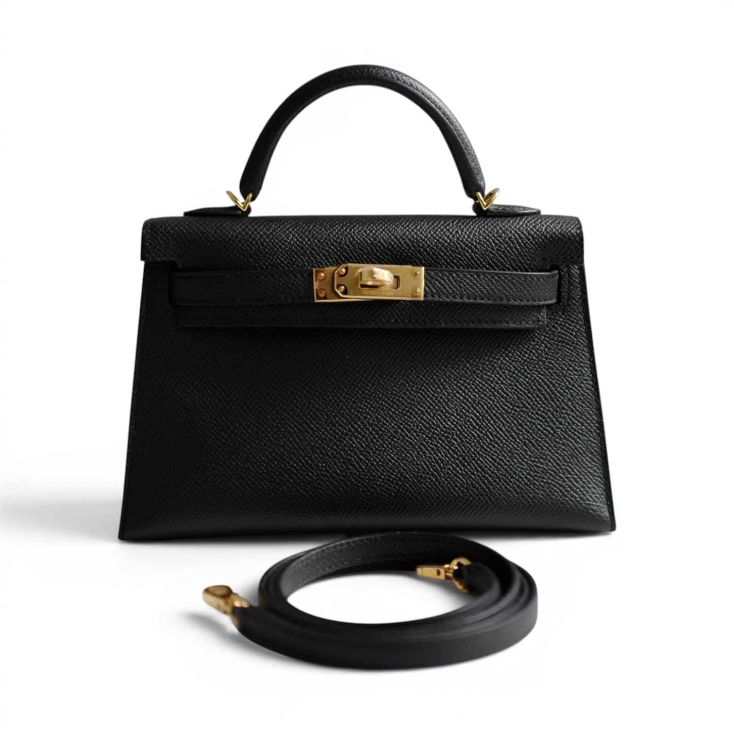 NEW Hermes Mini Kelly Black Epsom Leather Gold Hardware G Stamp 2026