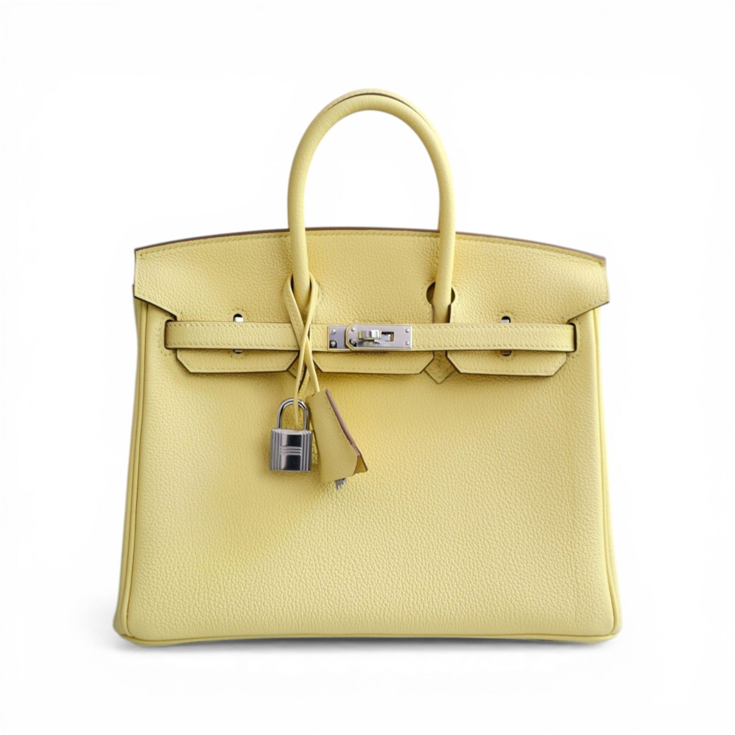 Hermès Birkin 25 Jaune Poussin Togo Leather Palladium Hardware G Stamp