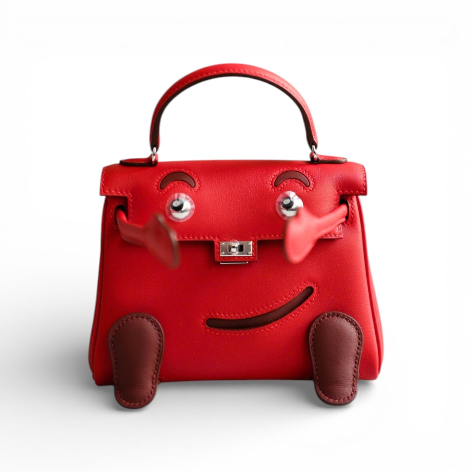 Hermès Kelly Doll Rouge De Coeur Swift Calfskin PHW G Stamp