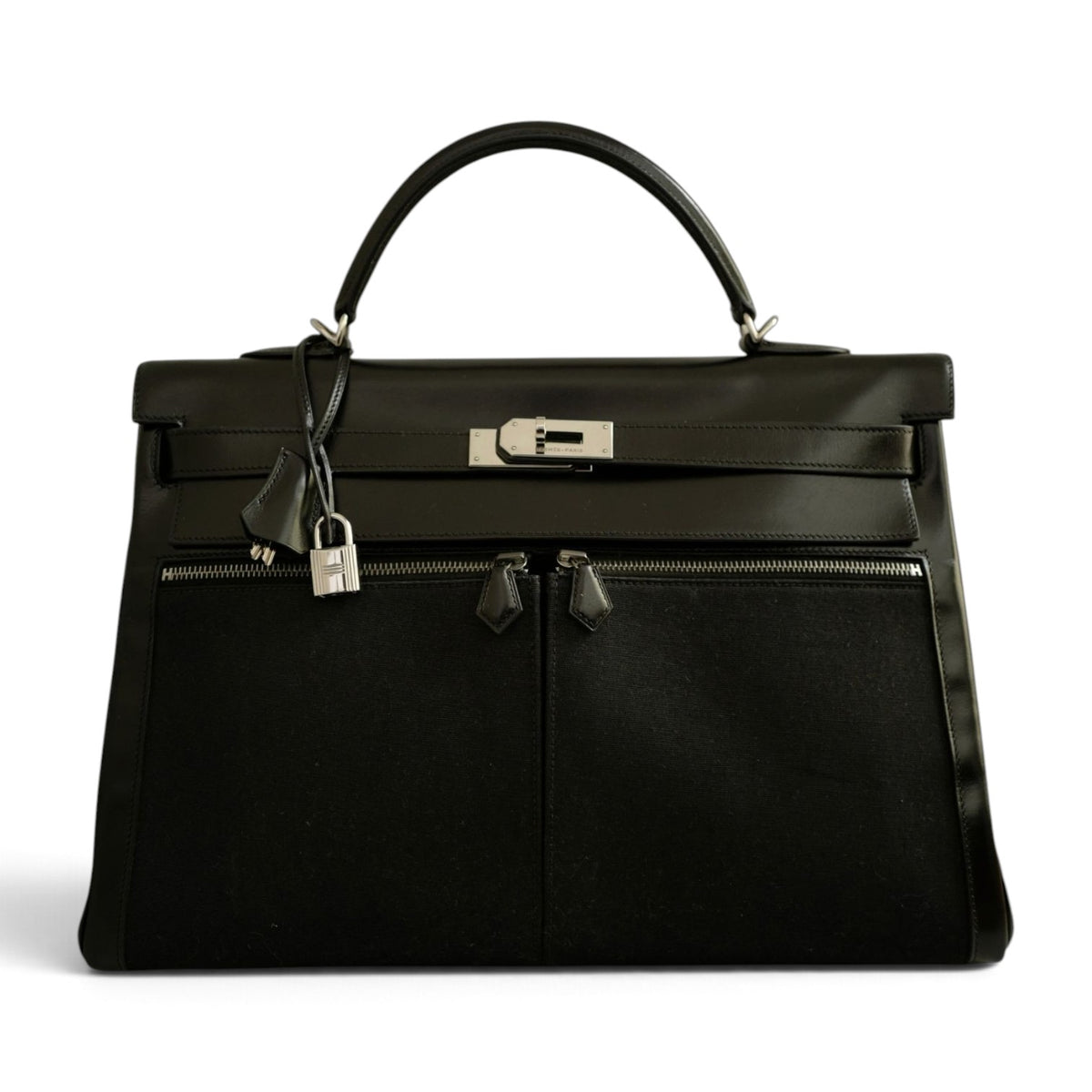 Hermes Kelly 40 Lakhis Noir Calfskin Leather Palladium Hardware