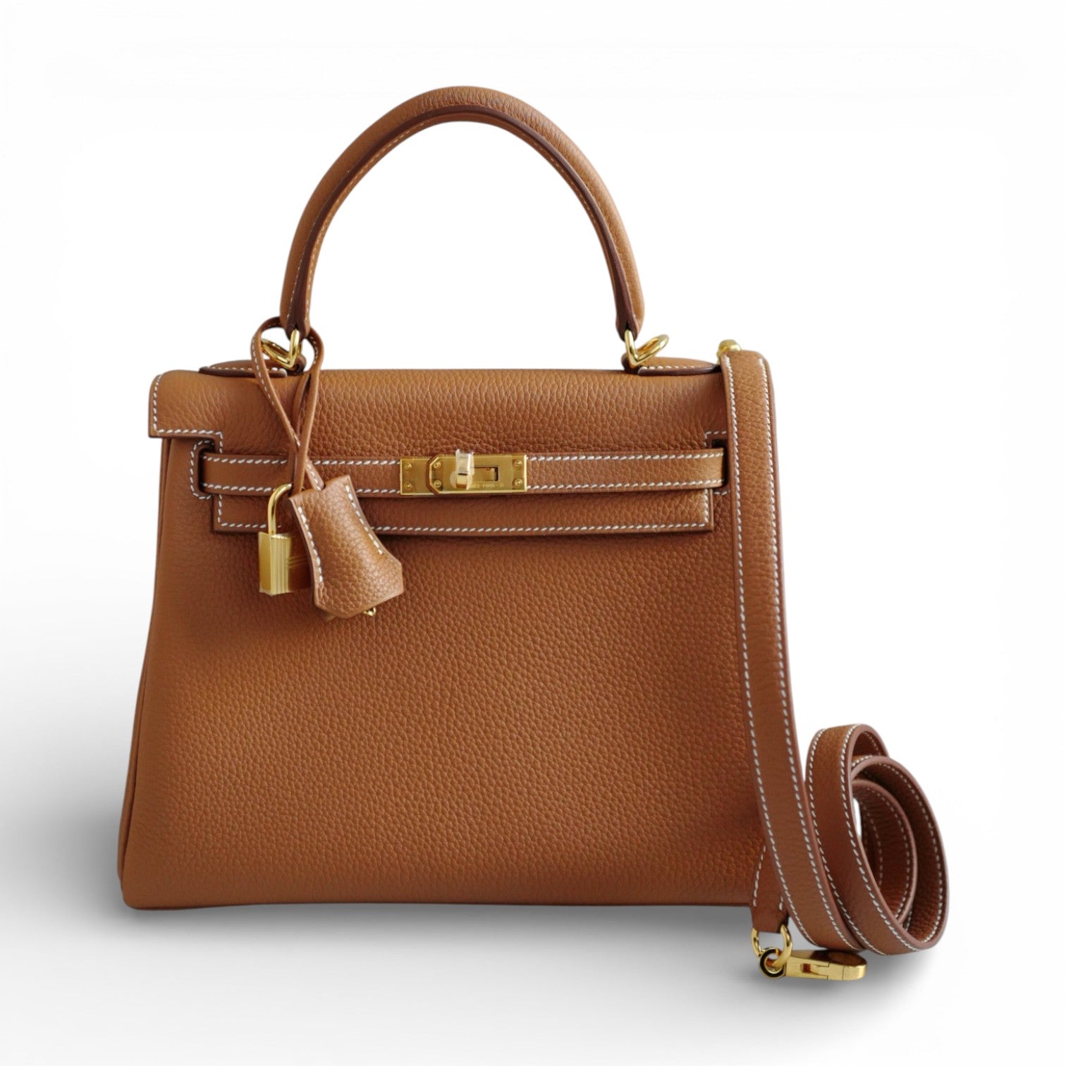 Hermès Kelly 25 Gold Togo Leather Gold Hardware K Stamp